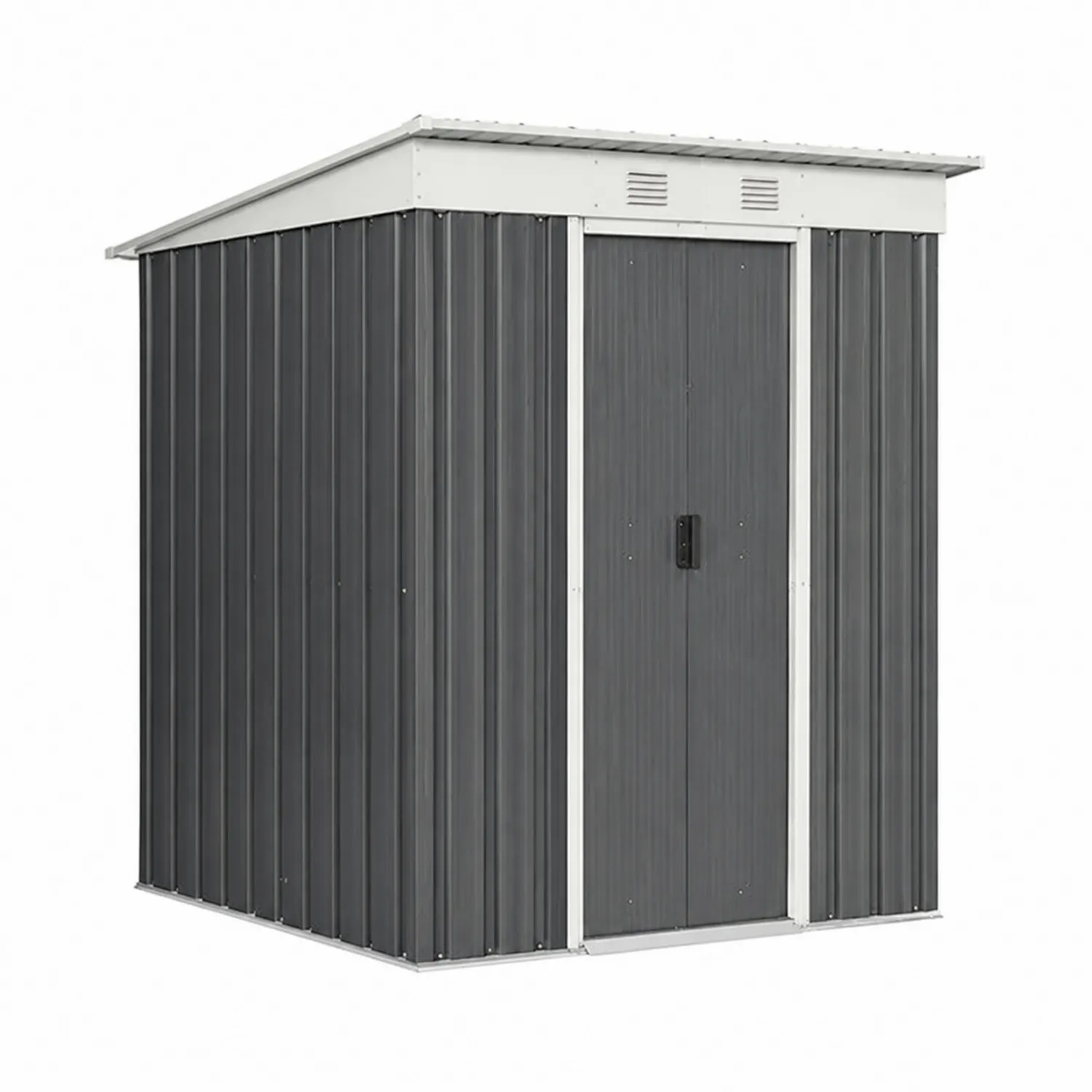 Abri de jardin en métal gris