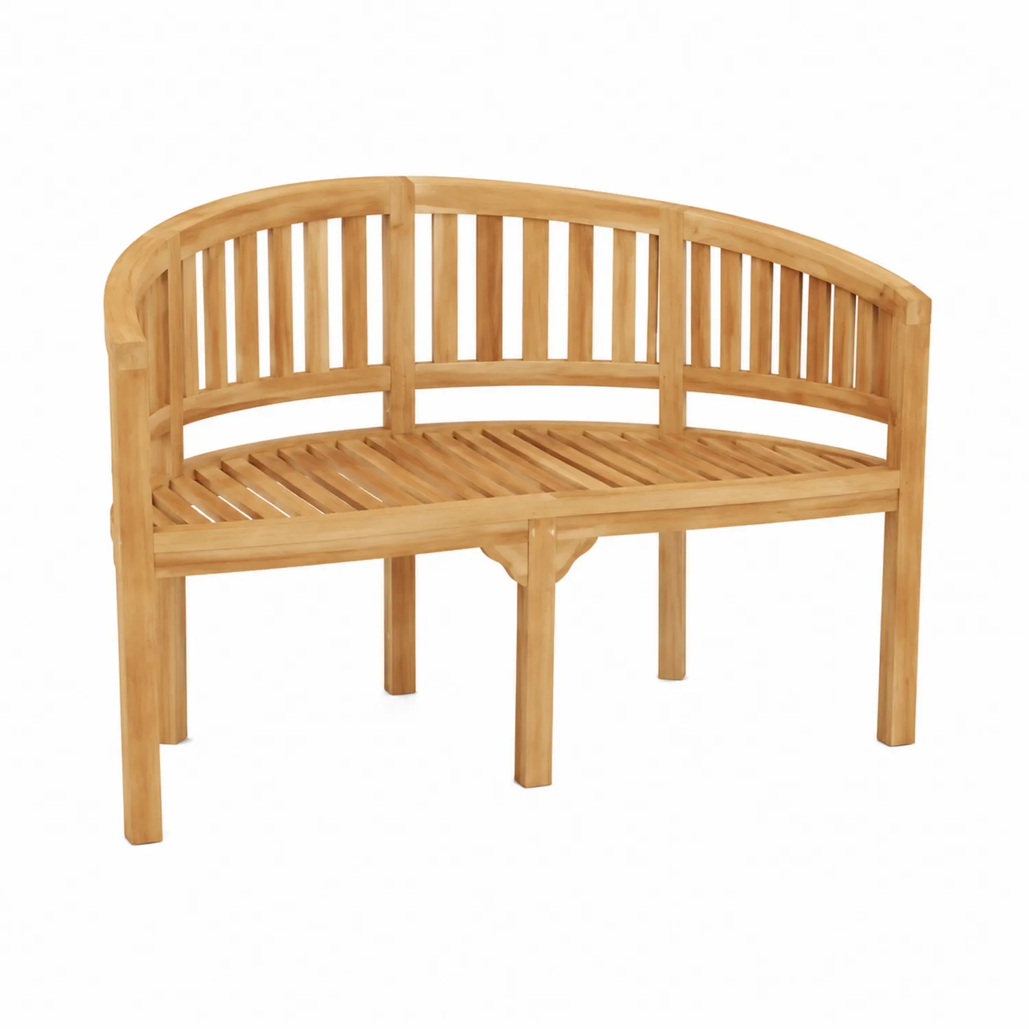 Banc d'extérieur en teck demi-circulaire 130x60x85 cm