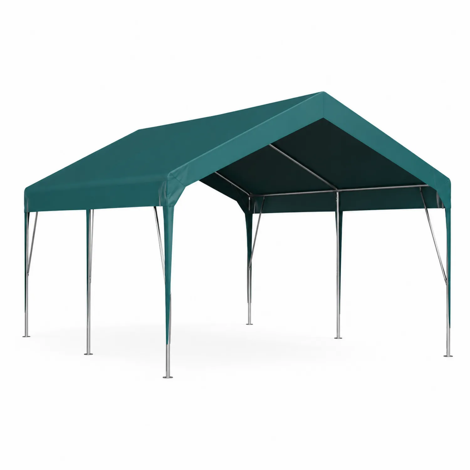 Abri Voiture Vert en Polyester et Structure Métallique 300x600x280 cm