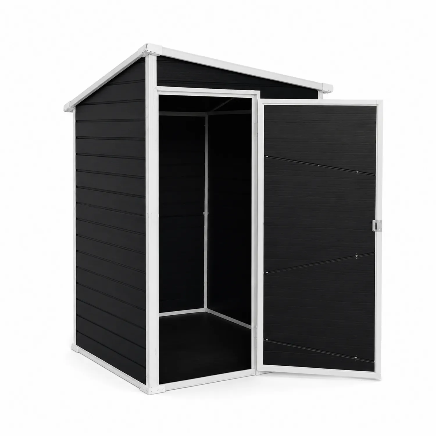 Abri de jardin en plastique noir avec structure en aluminium