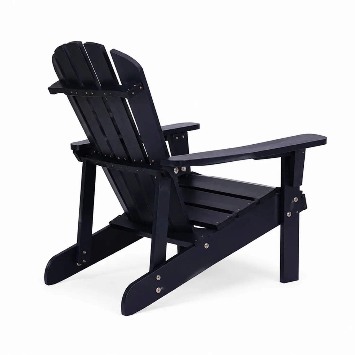 Chaise Adirondack en bois dur Noir