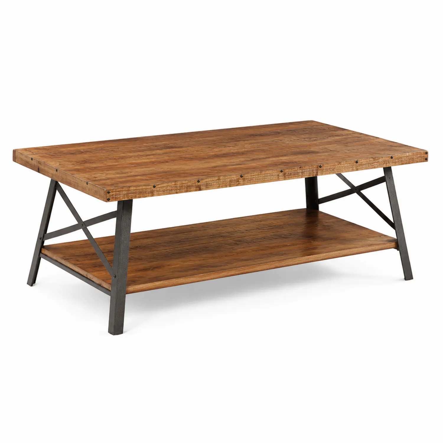 Table basse en bois de manguier et métal 110x60x45 cm