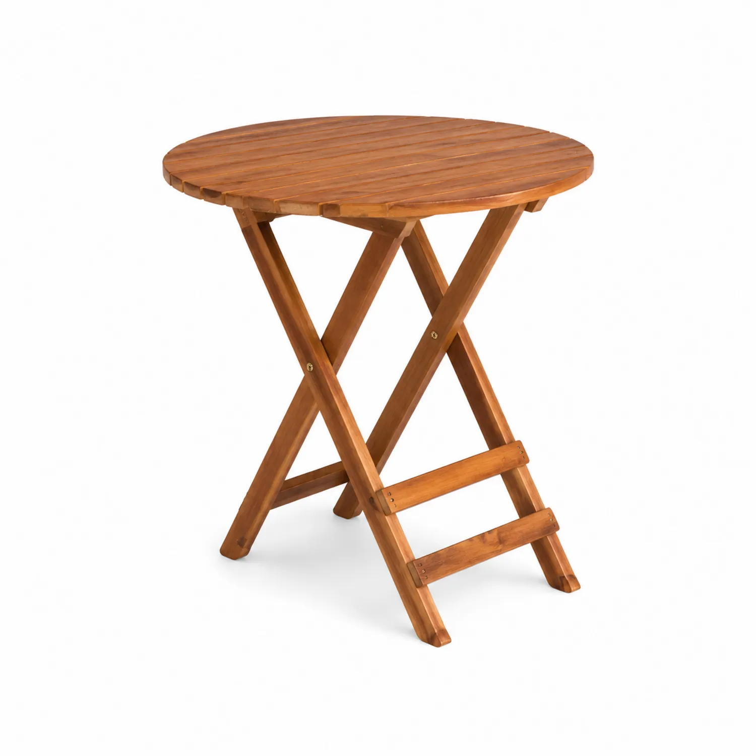 Table pliante en bois d'acacia diamètre 60 cm