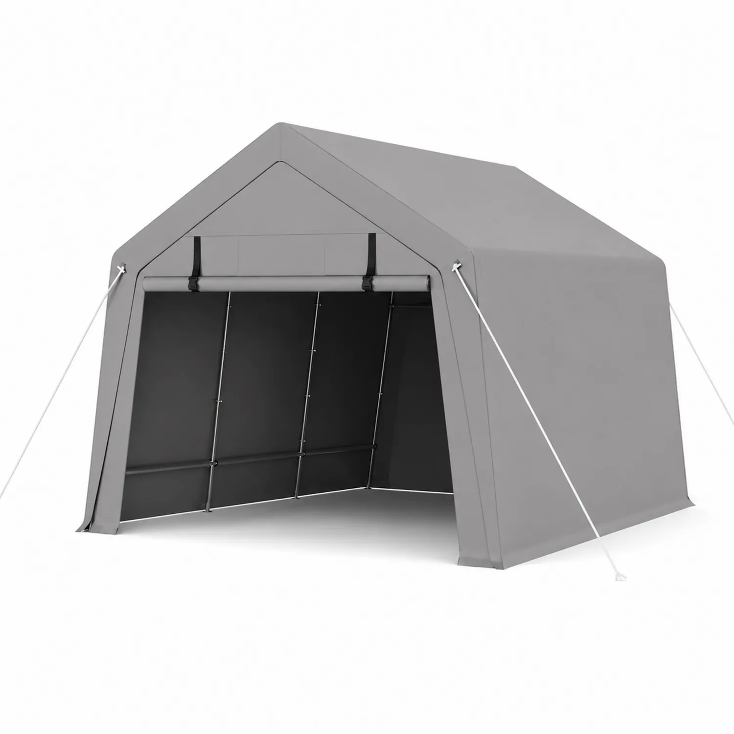 Abri de voiture en acier et polyester Gris 300x250x180 cm