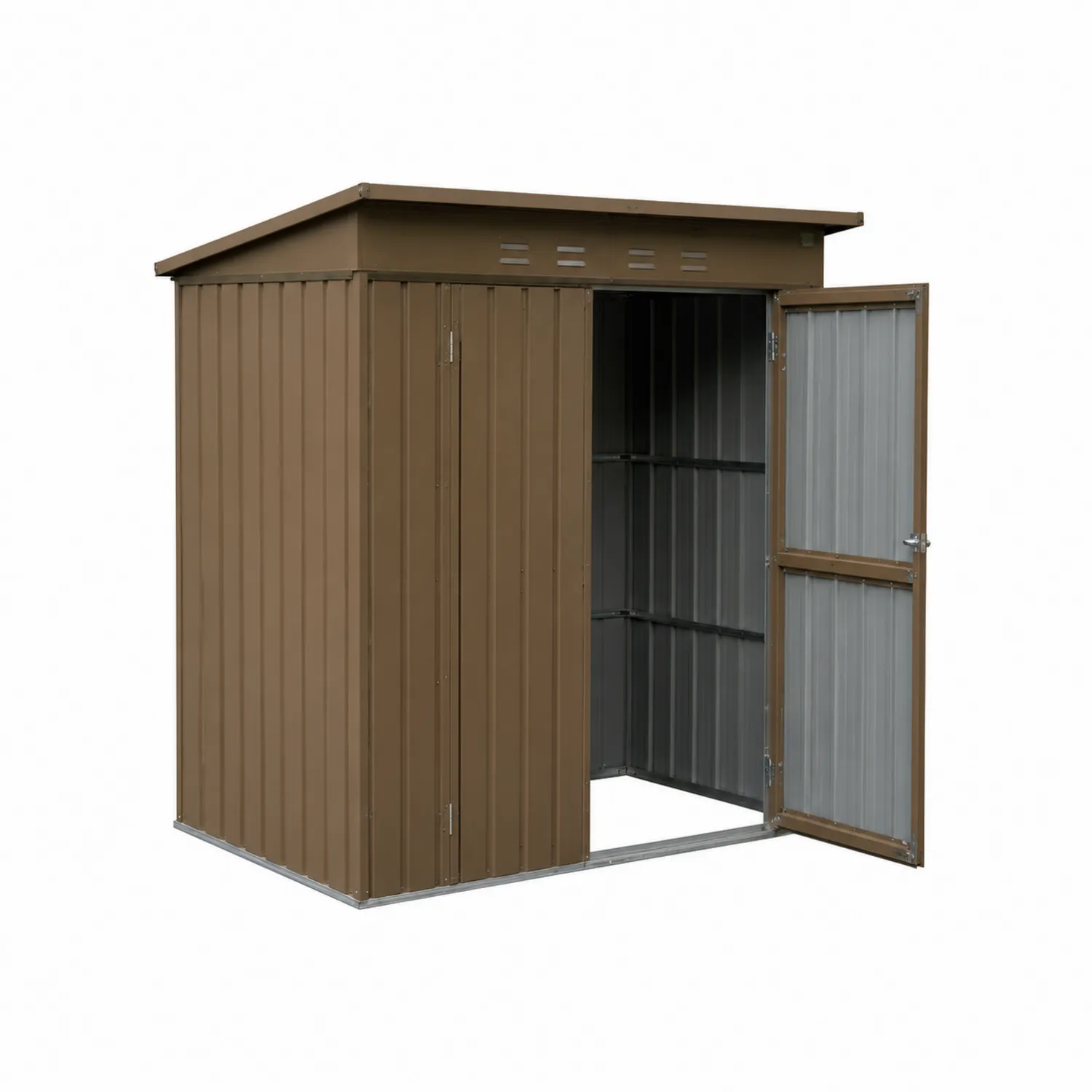 Abri de jardin en métal marron 213cm x 130cm x 185cm