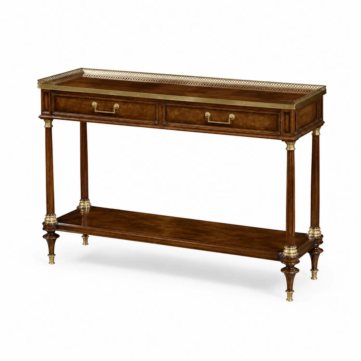 Console en bois avec détails en laiton 120x40x80 cm