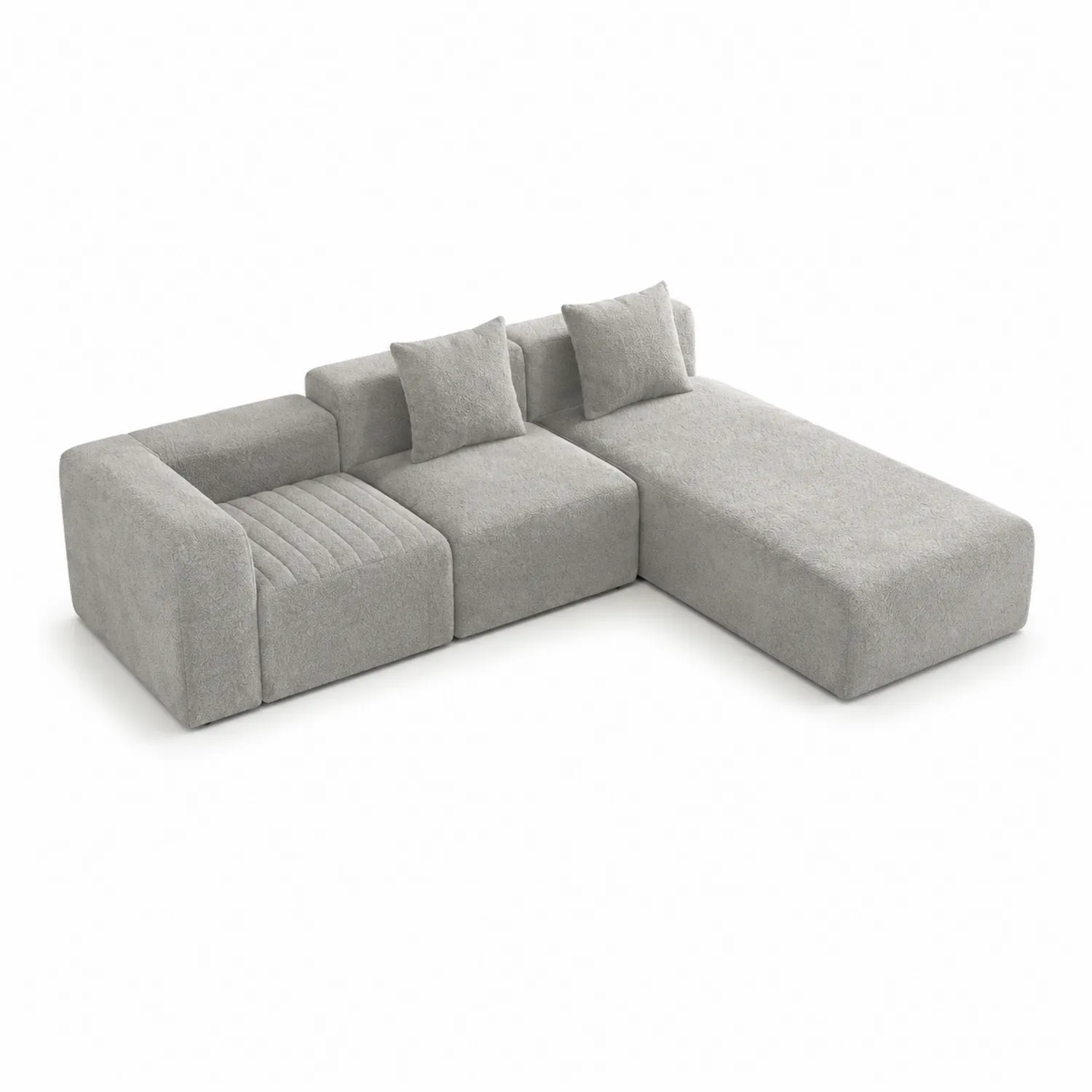 Canapé modulaire en tissu gris-Velnovorin