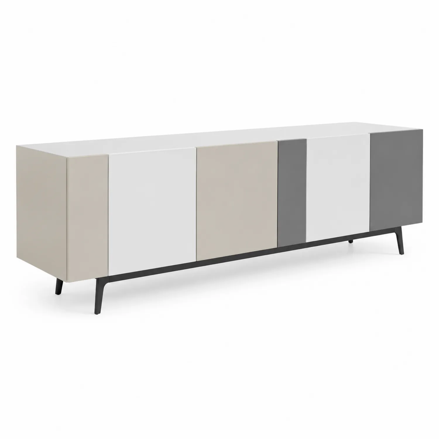 Buffet en bois avec portes multicolores 180x40x60 cm-Velnovorin