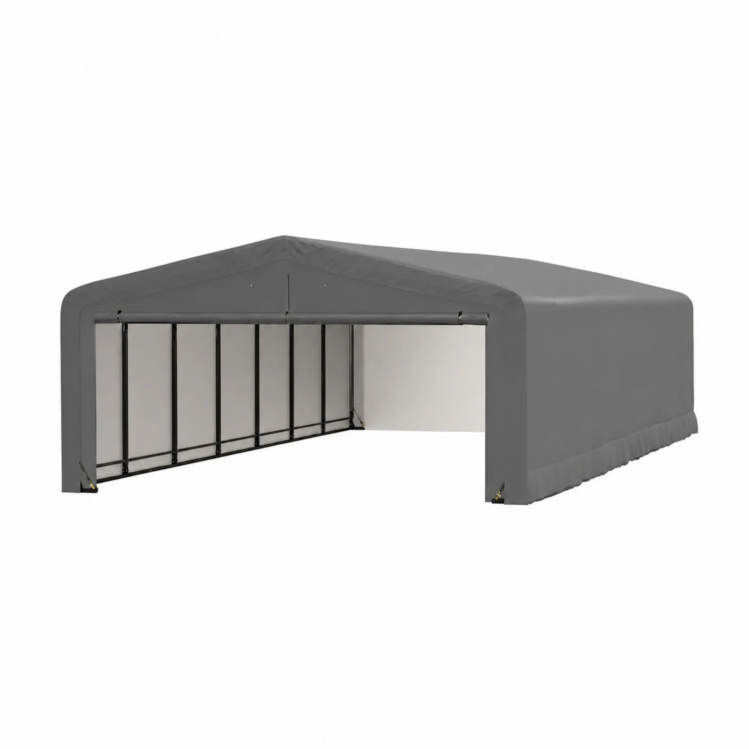 Abri de voiture en métal et polyéthylène gris 600x300x280 cm-Velnovorin