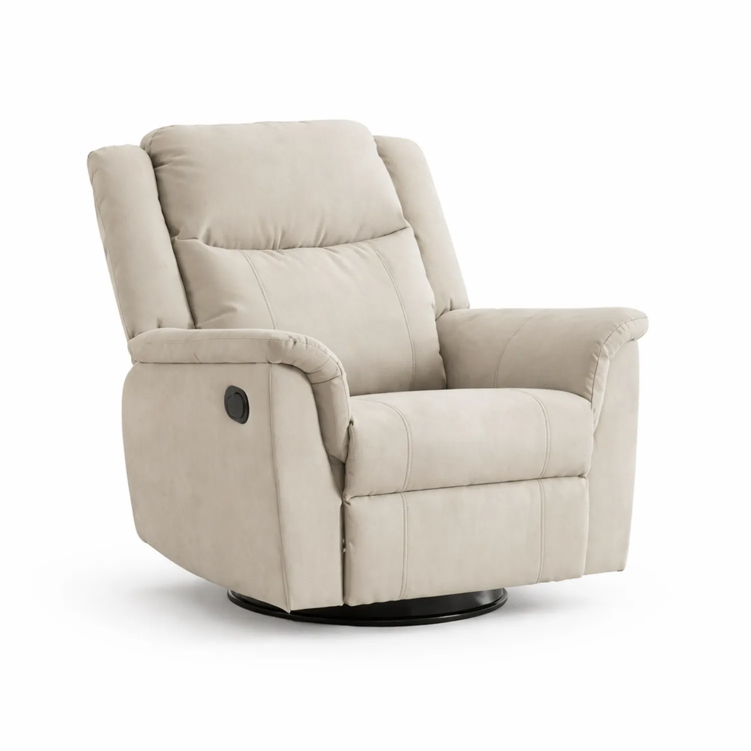 Fauteuil inclinable pivotant en microfibre beige-Velnovorin