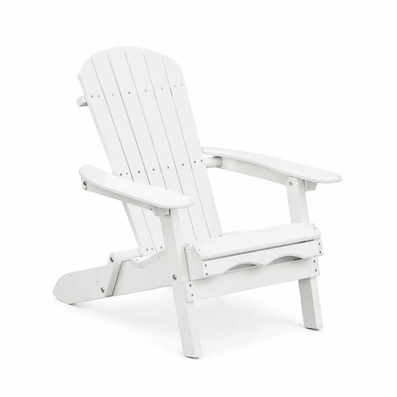Chaise Adirondack pliante en polyéthylène Blanc 90x80x90 cm-Velnovorin