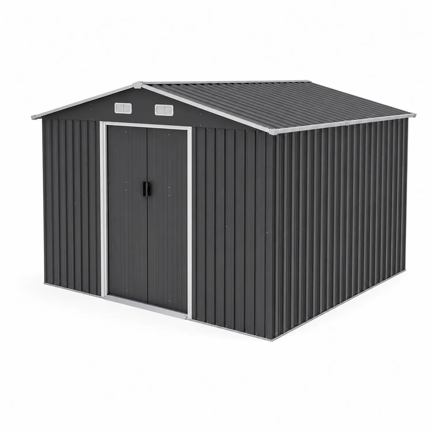 Abri de jardin en métal gris 213x130x173 cm-Velnovorin