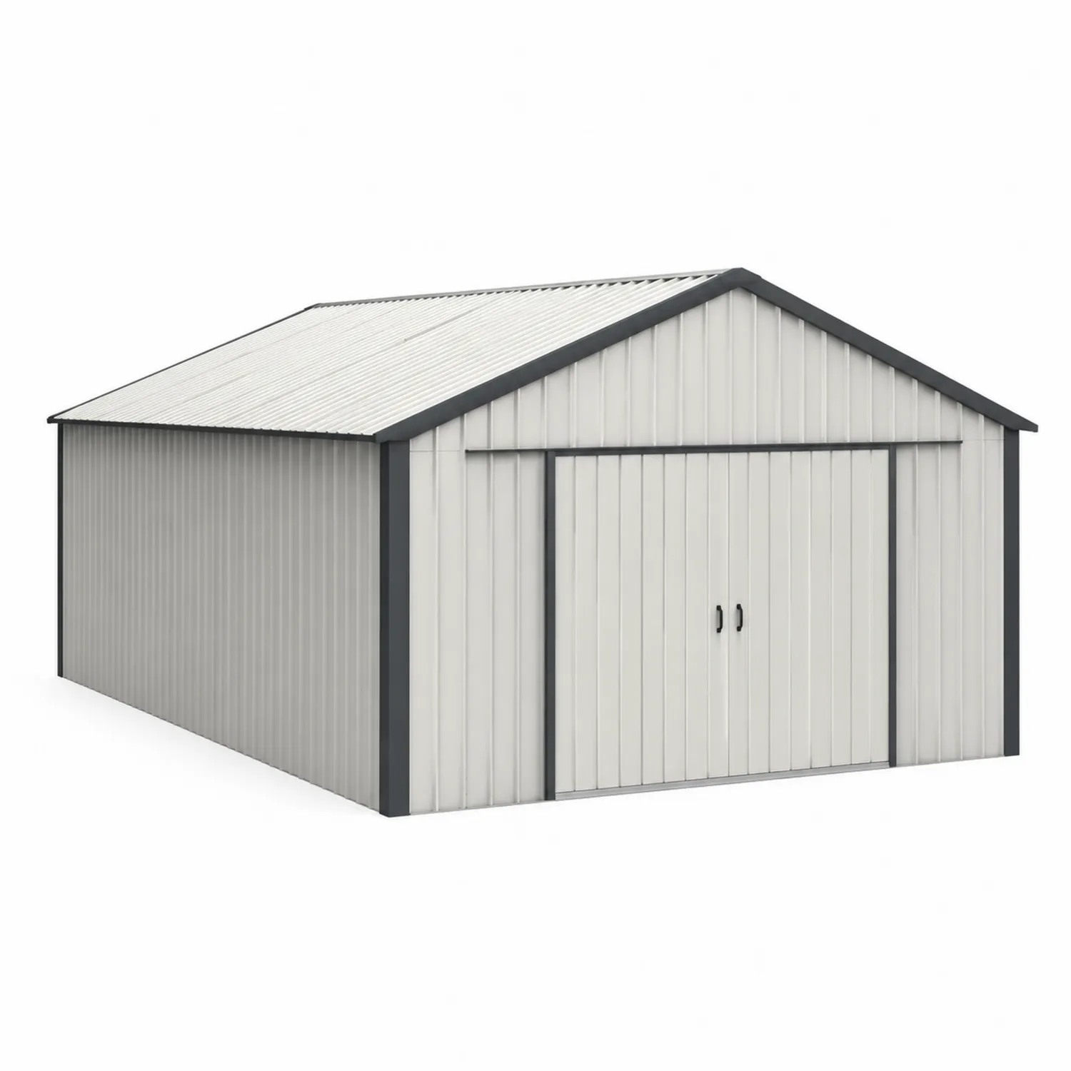 Abri de jardin en métal Gris/Blanc 400x300x250 cm-Velnovorin