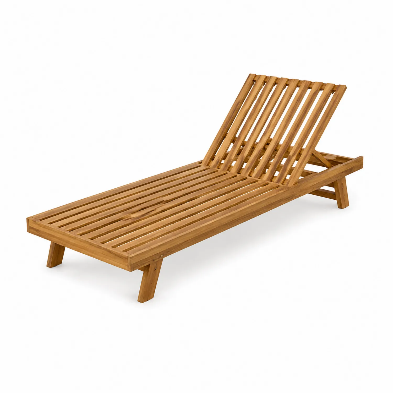 Chaise longue en bois d'acacia réglable-Velnovorin