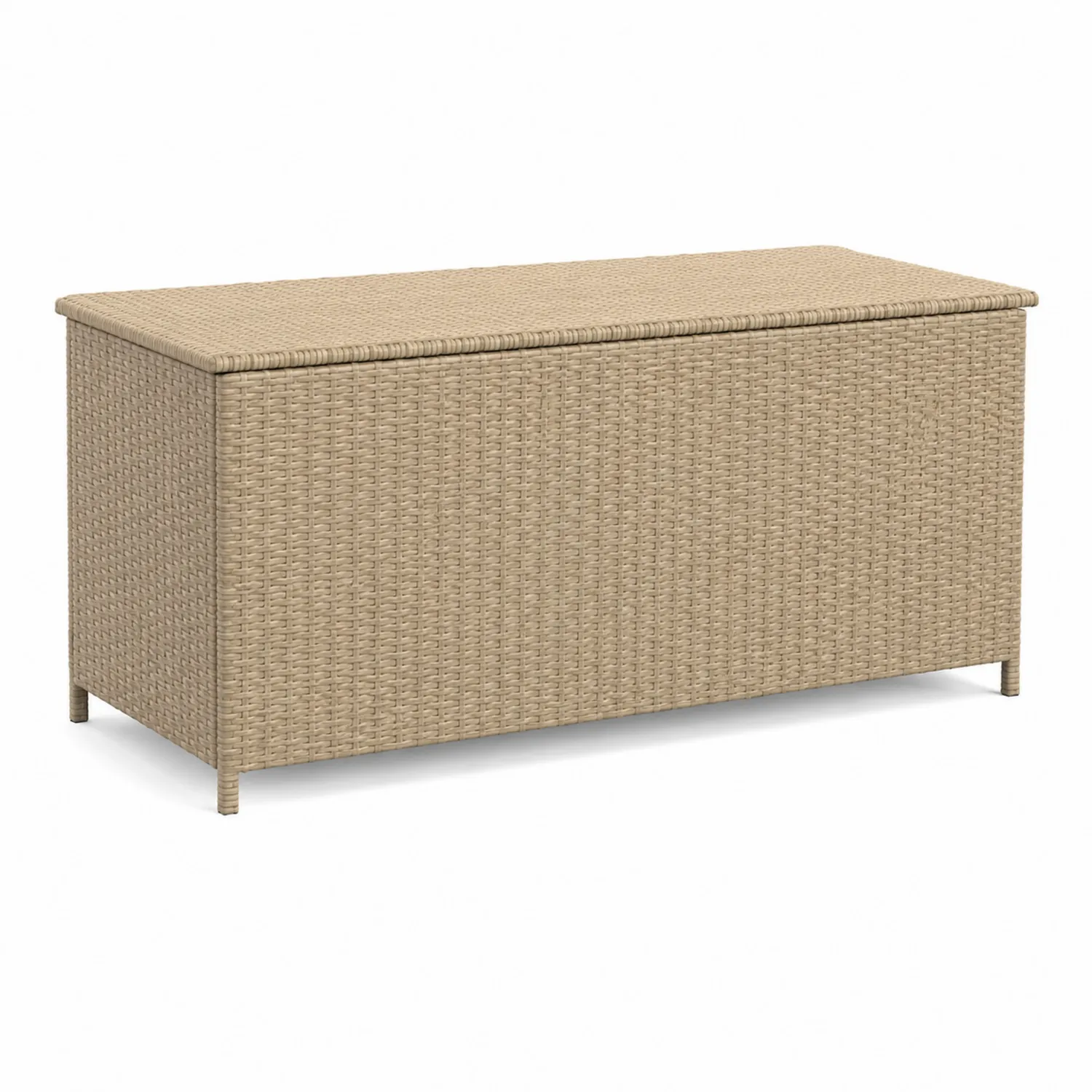 Coffre de rangement en résine tissée 120x50x60 cm Beige-Velnovorin
