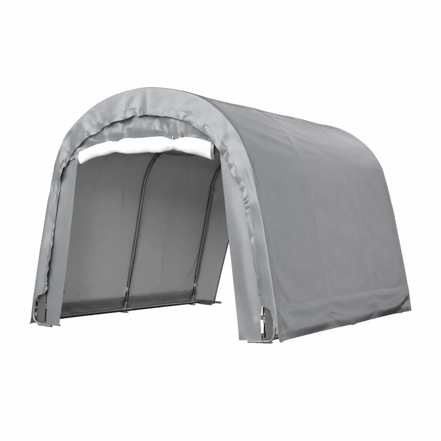 Abri d'auto en acier et toile PVC gris-Velnovorin