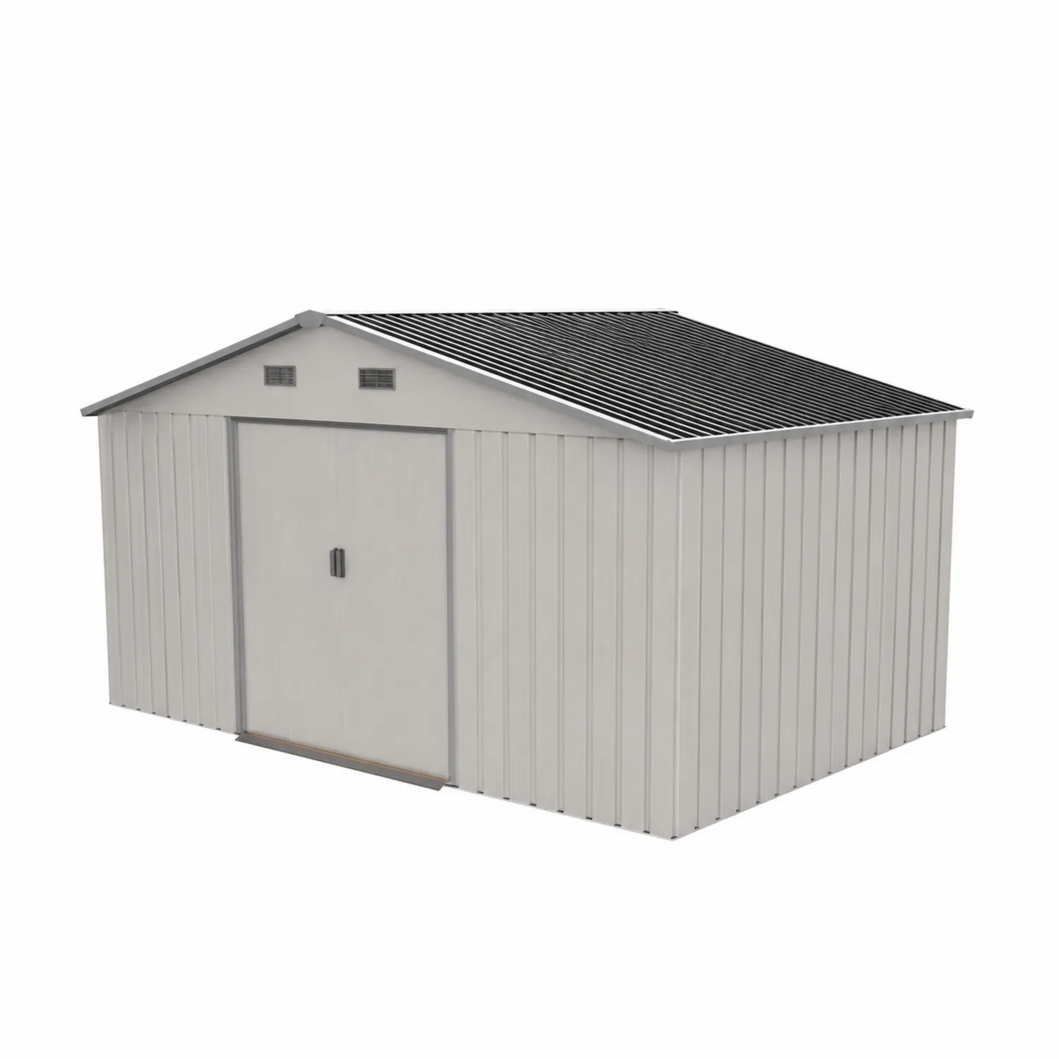 Abri de rangement métallique gris 340x319x211 cm-Velnovorin
