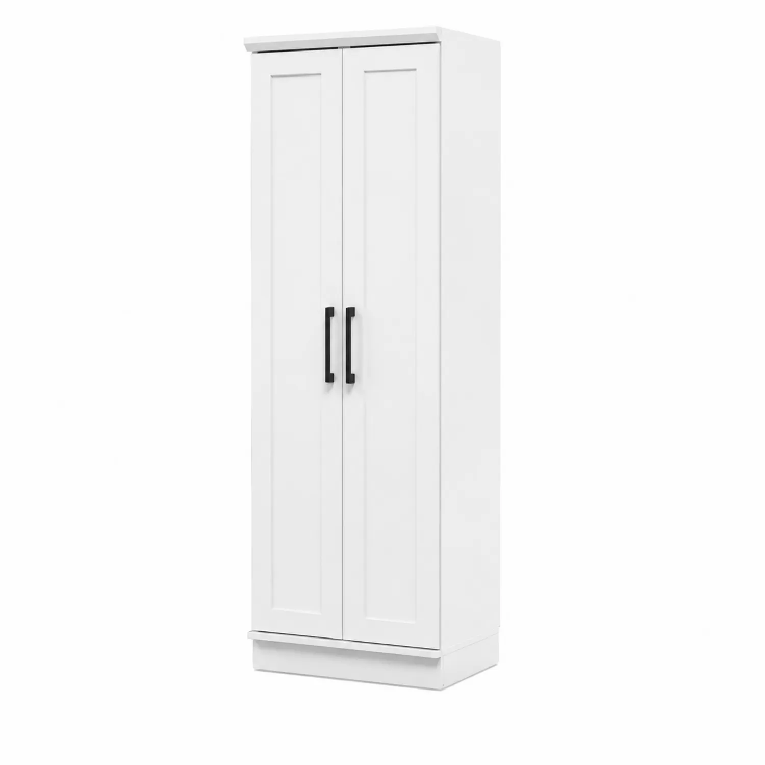 Armoire en bois à deux portes blanche-Velnovorin