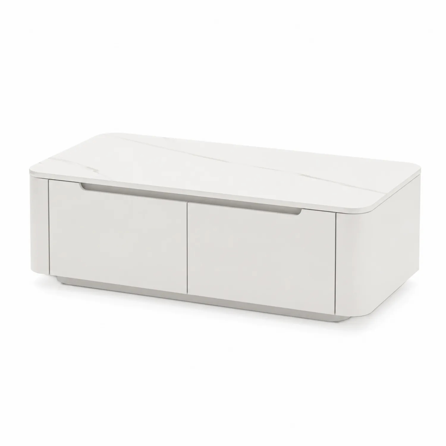 Table basse en bois avec plateau effet marbre-Velnovorin