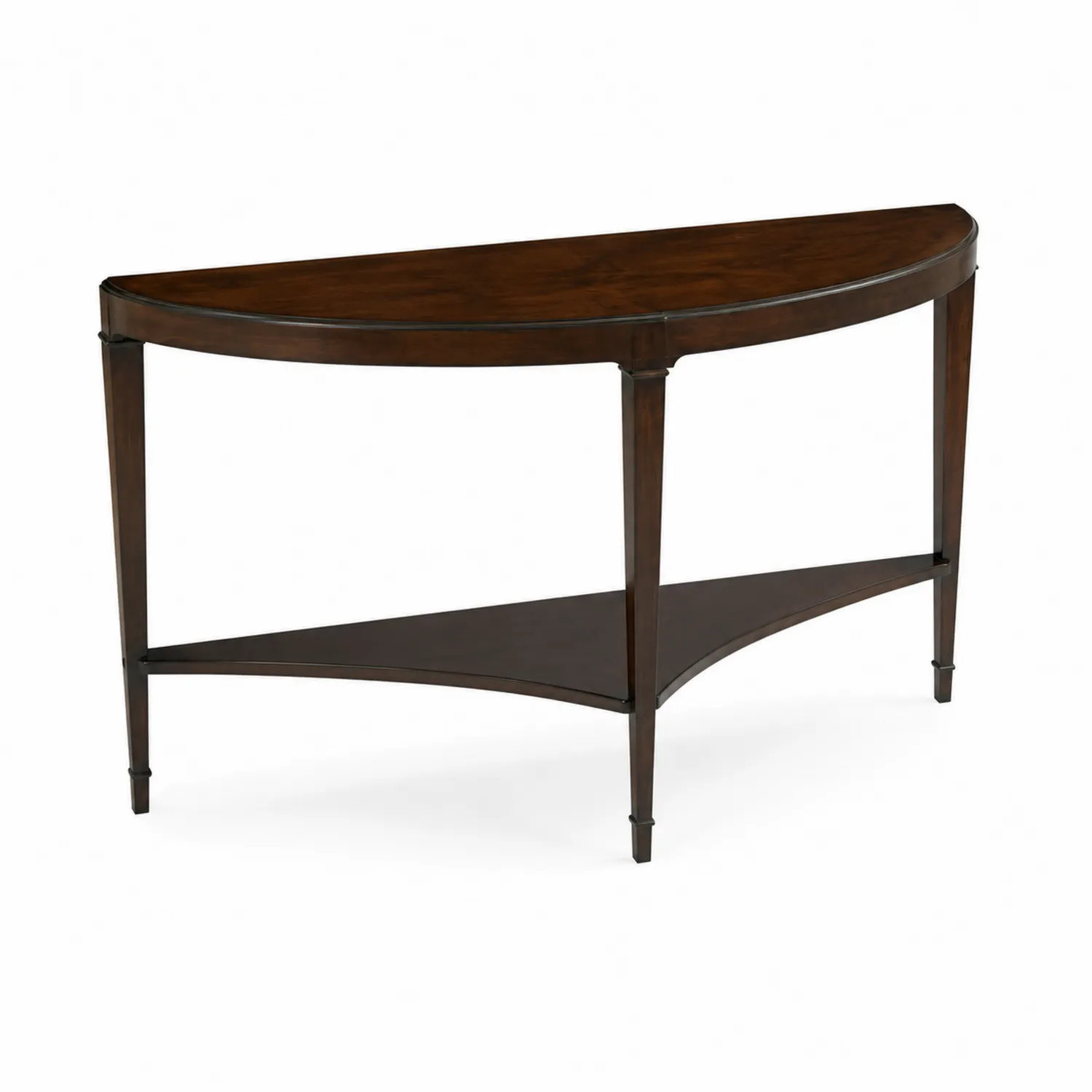 Table console demi-lune en bois massif Marron-Velnovorin