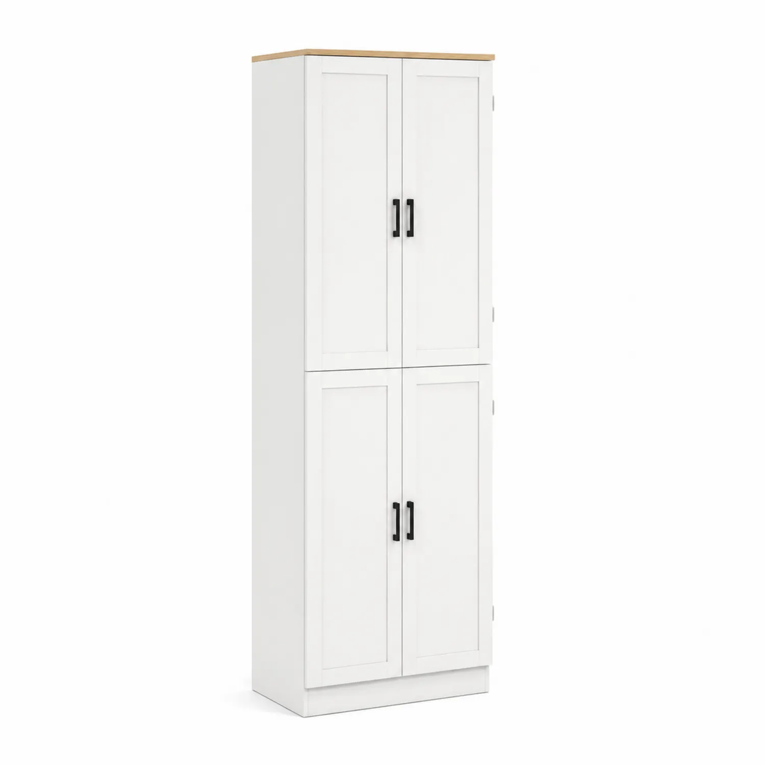 Armoire de Rangement Blanche 4 Portes en MDF 180cm-Velnovorin
