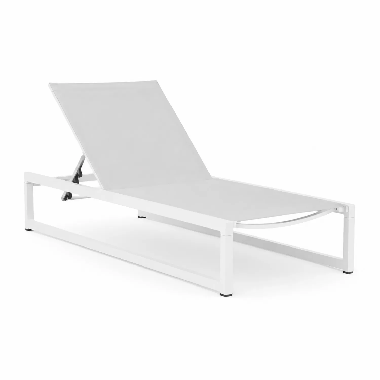 Chaise Longue de Jardin en Aluminium Blanc avec Tissu en Textilène-Velnovorin