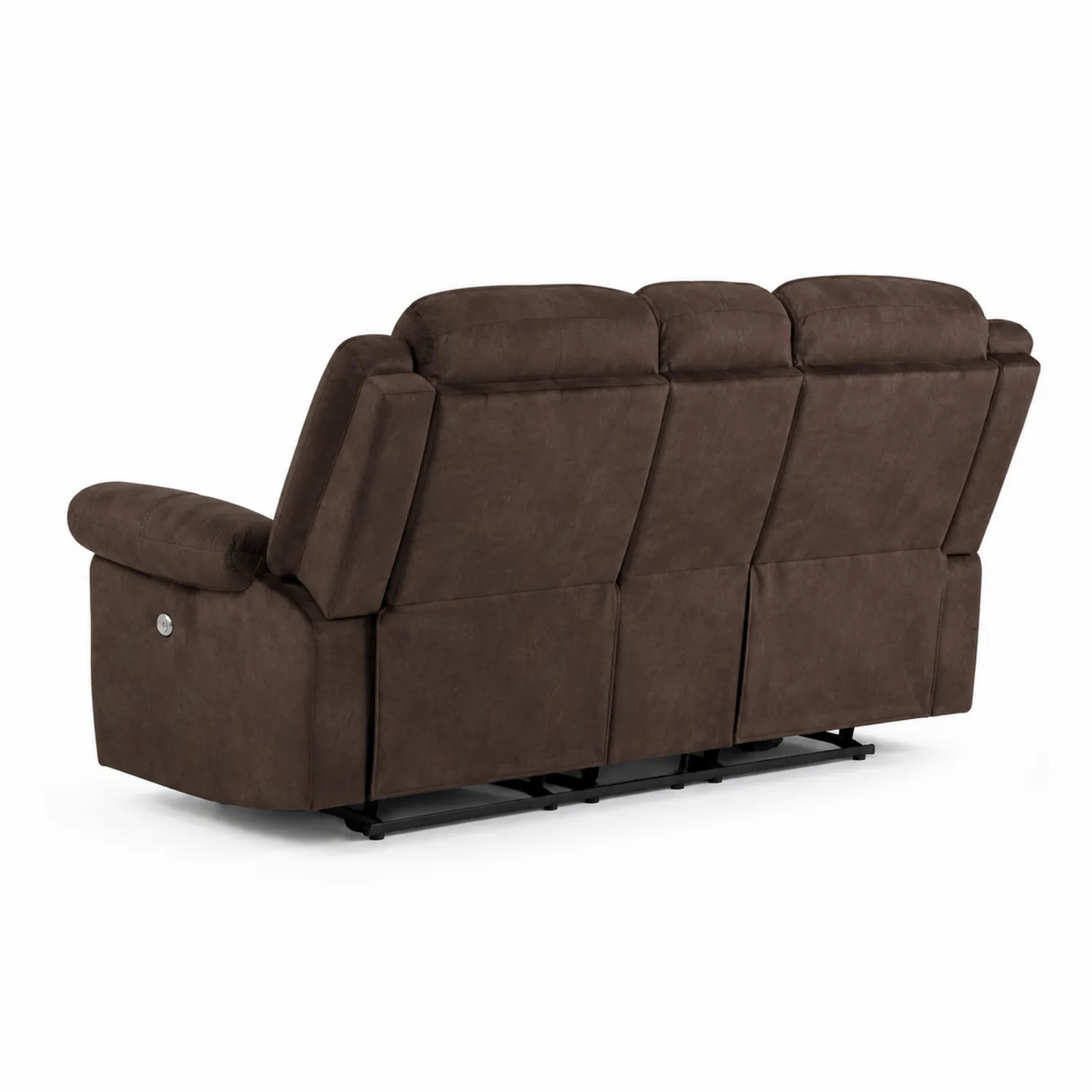 Canapé 3 Places en Tissu Microfibre Marron avec Relax Électrique-Velnovorin