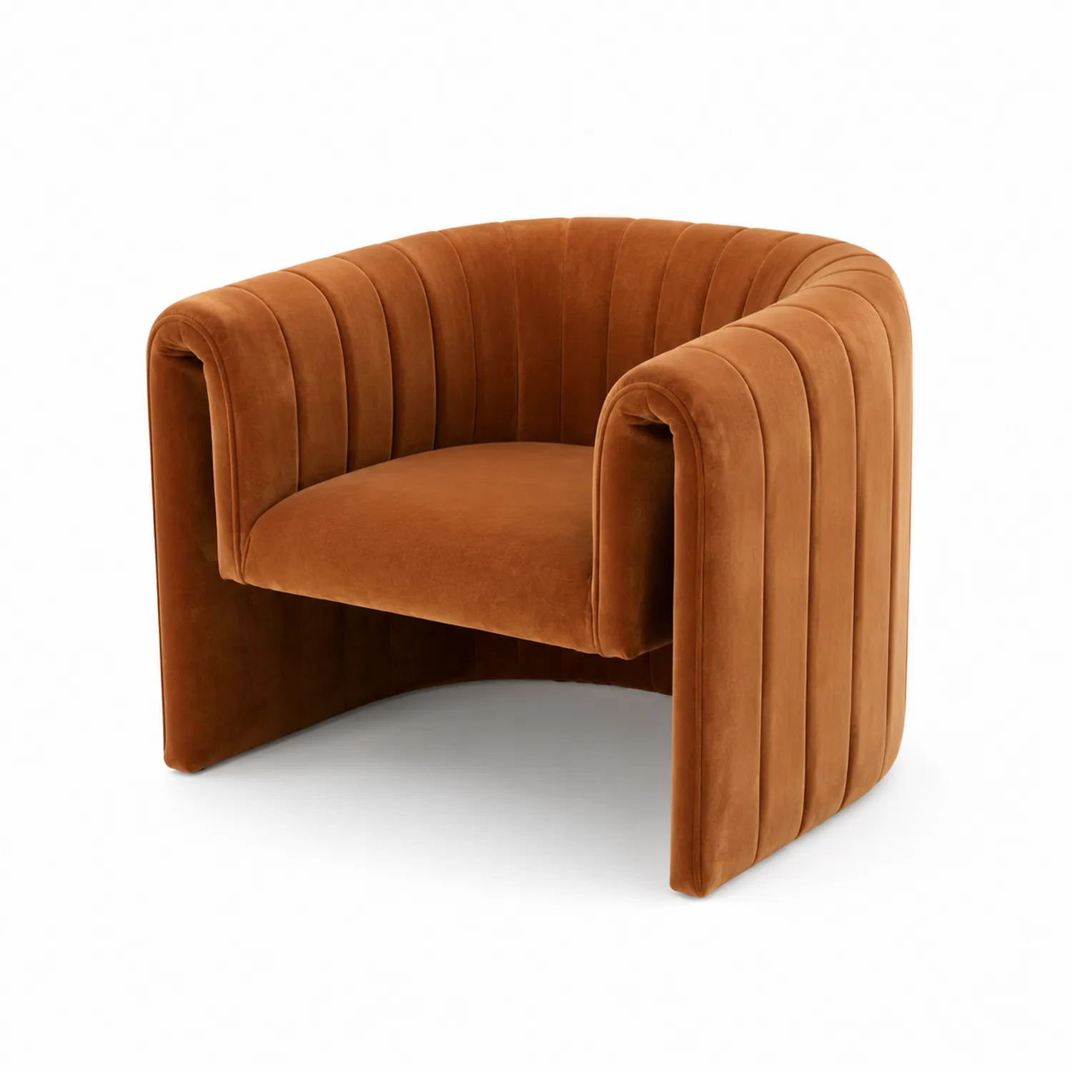 Fauteuil en velours orange-Velnovorin