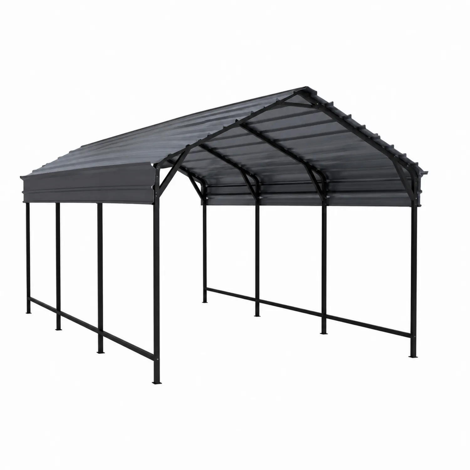 Abri voiture en acier et polycarbonate gris 6x3m-Velnovorin