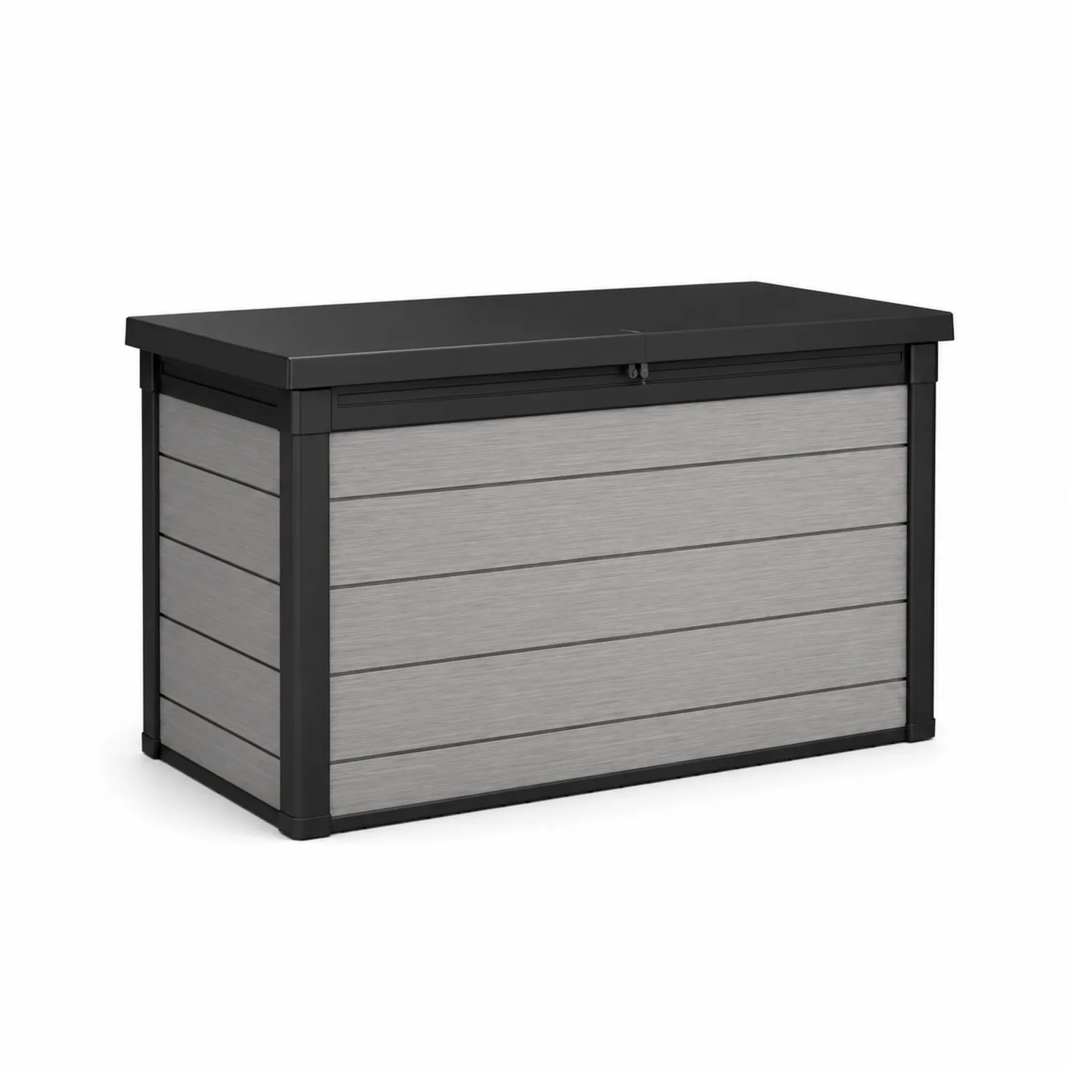 Coffre de rangement extérieur en résine gris/noir 120x60x63 cm-Velnovorin