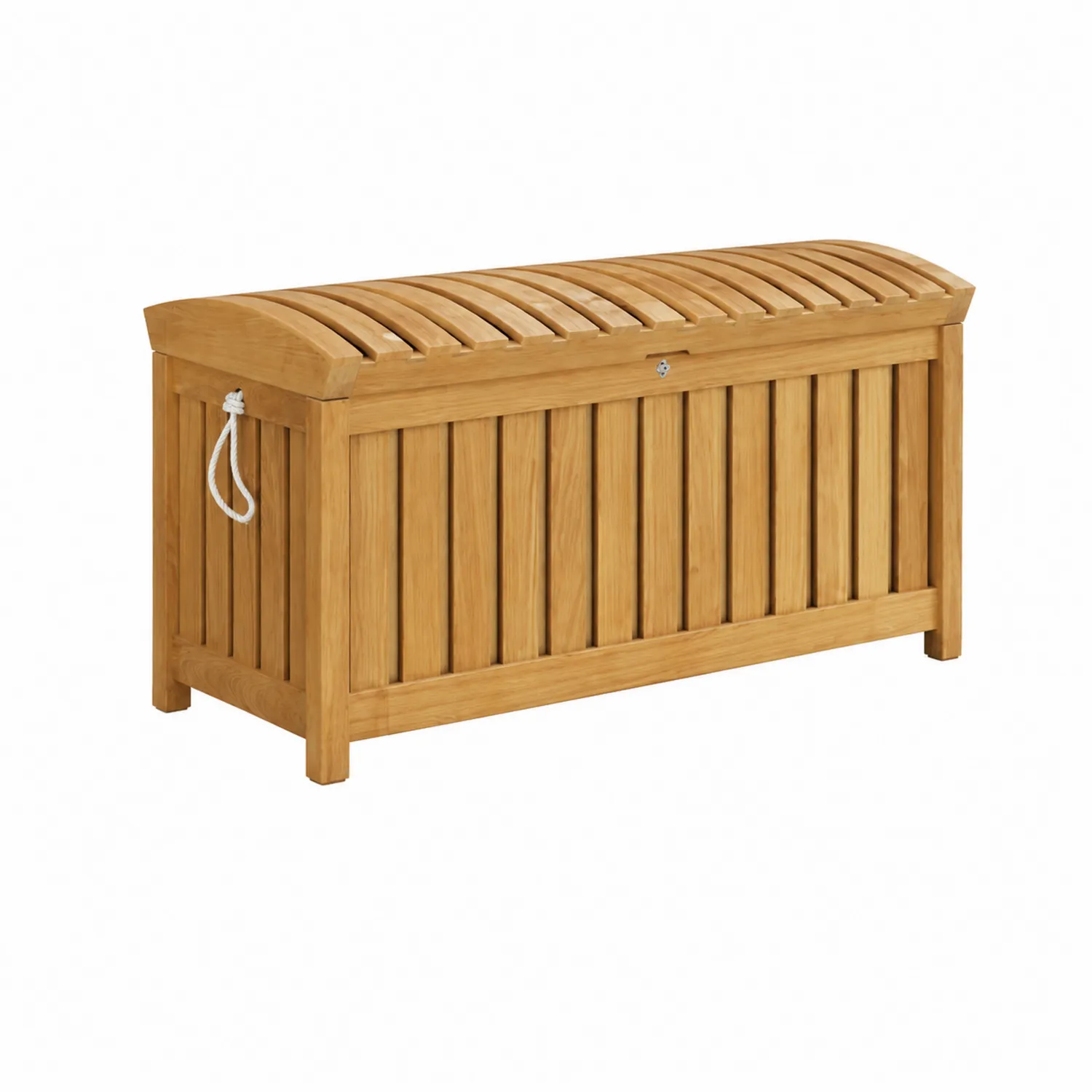 Coffre de rangement en bois de teck 120x50x58 cm