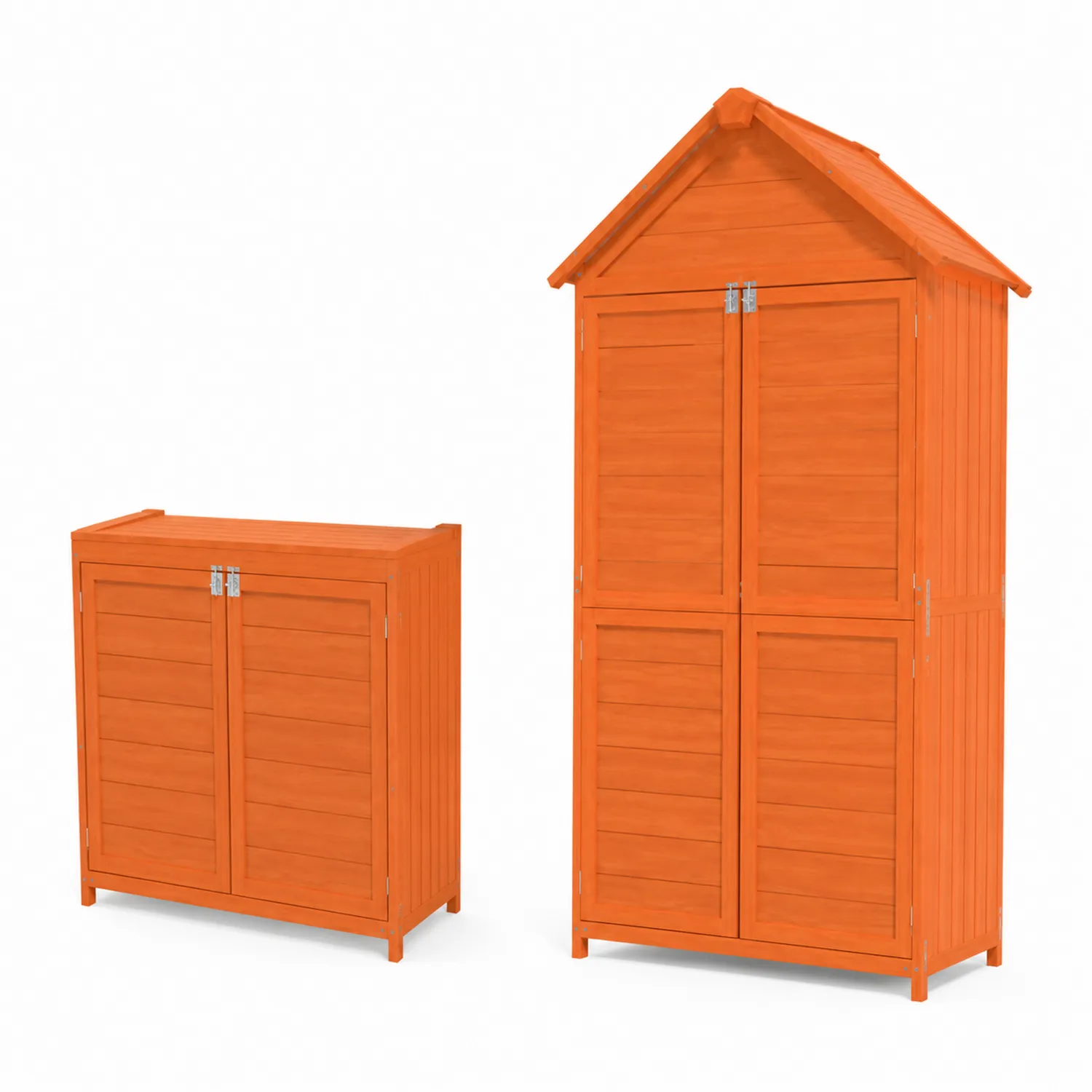 Ensemble d'armoires de rangement extérieur en bois