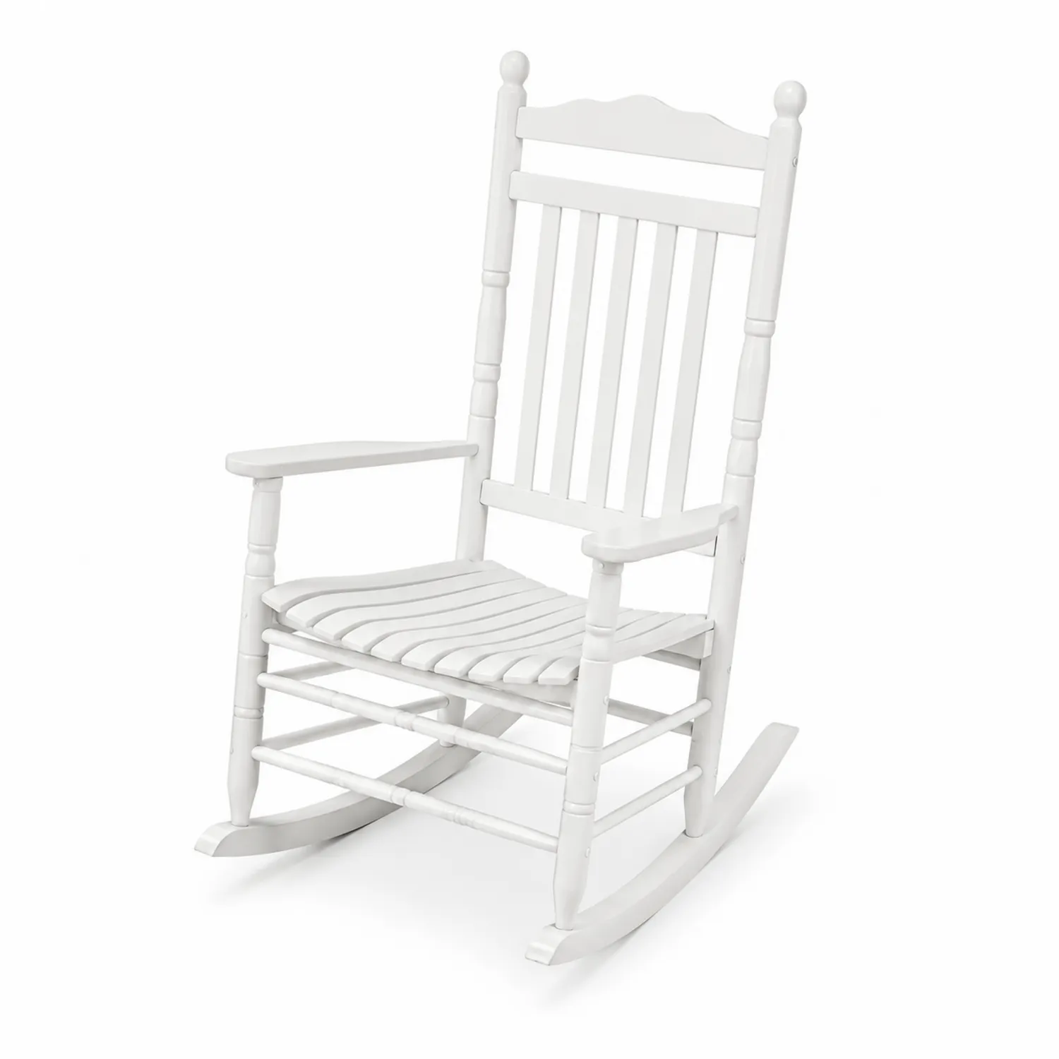 Chaise à bascule en bois massif Blanc