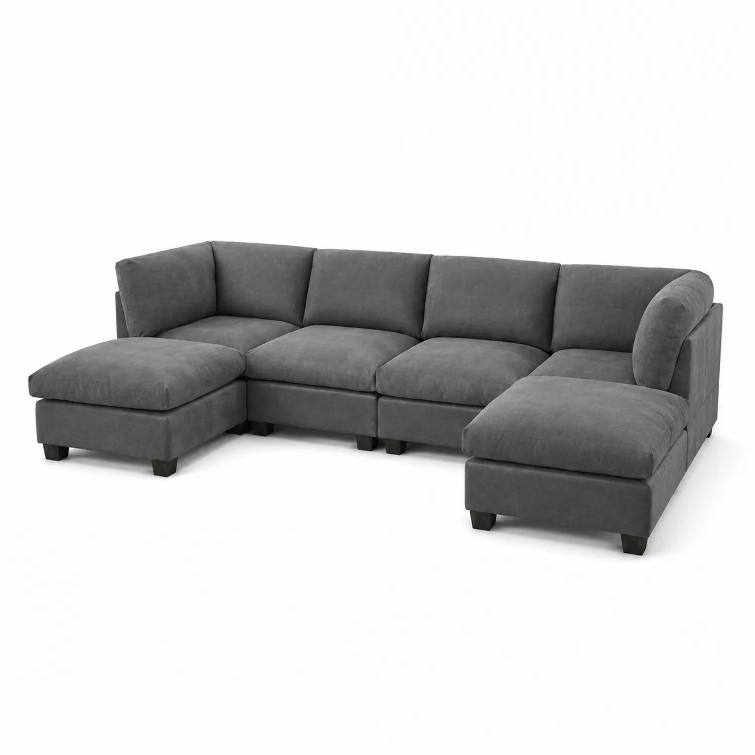 Canapé modulaire en tissu Gris Foncé