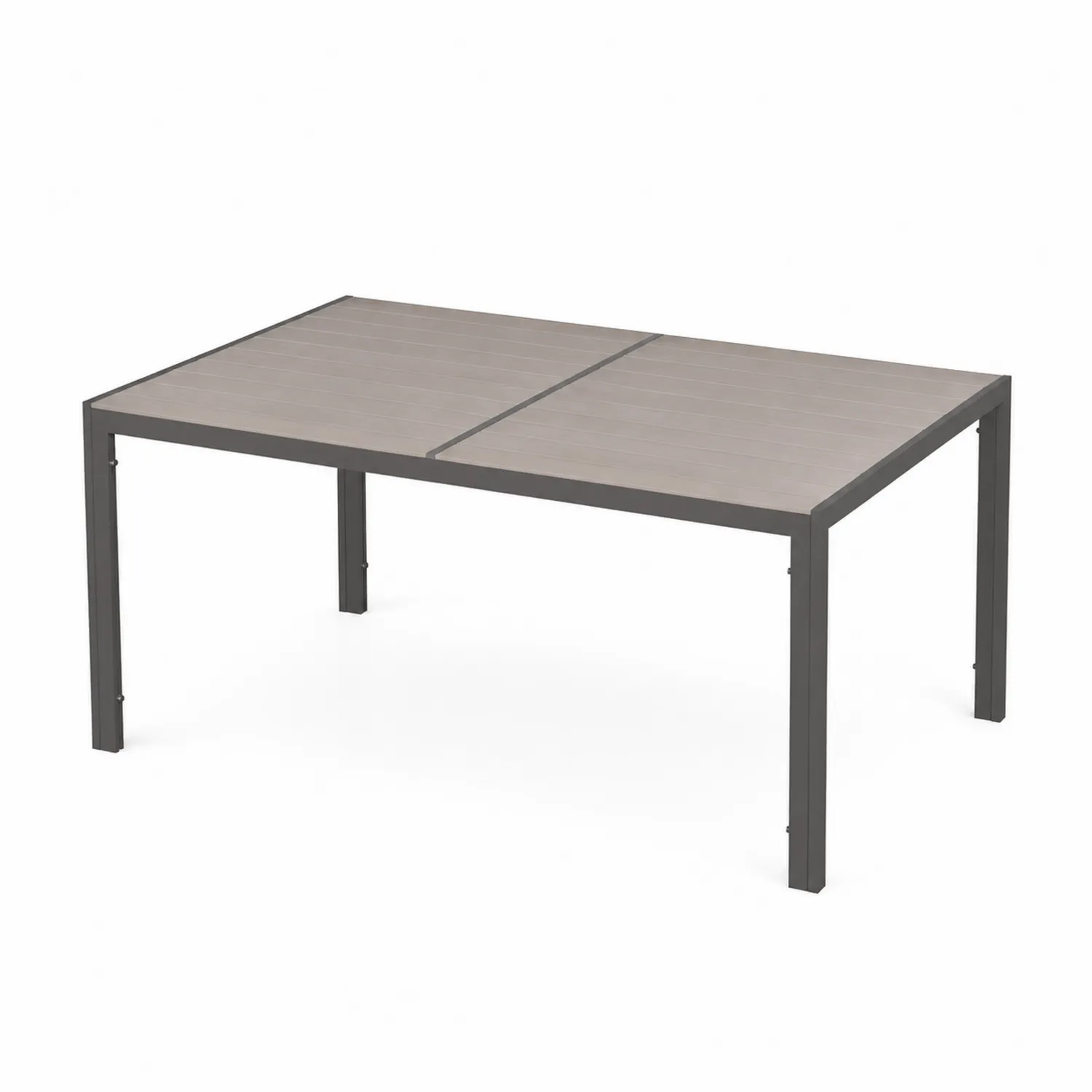 Table de jardin en aluminium et composite gris foncé 180x90 cm
