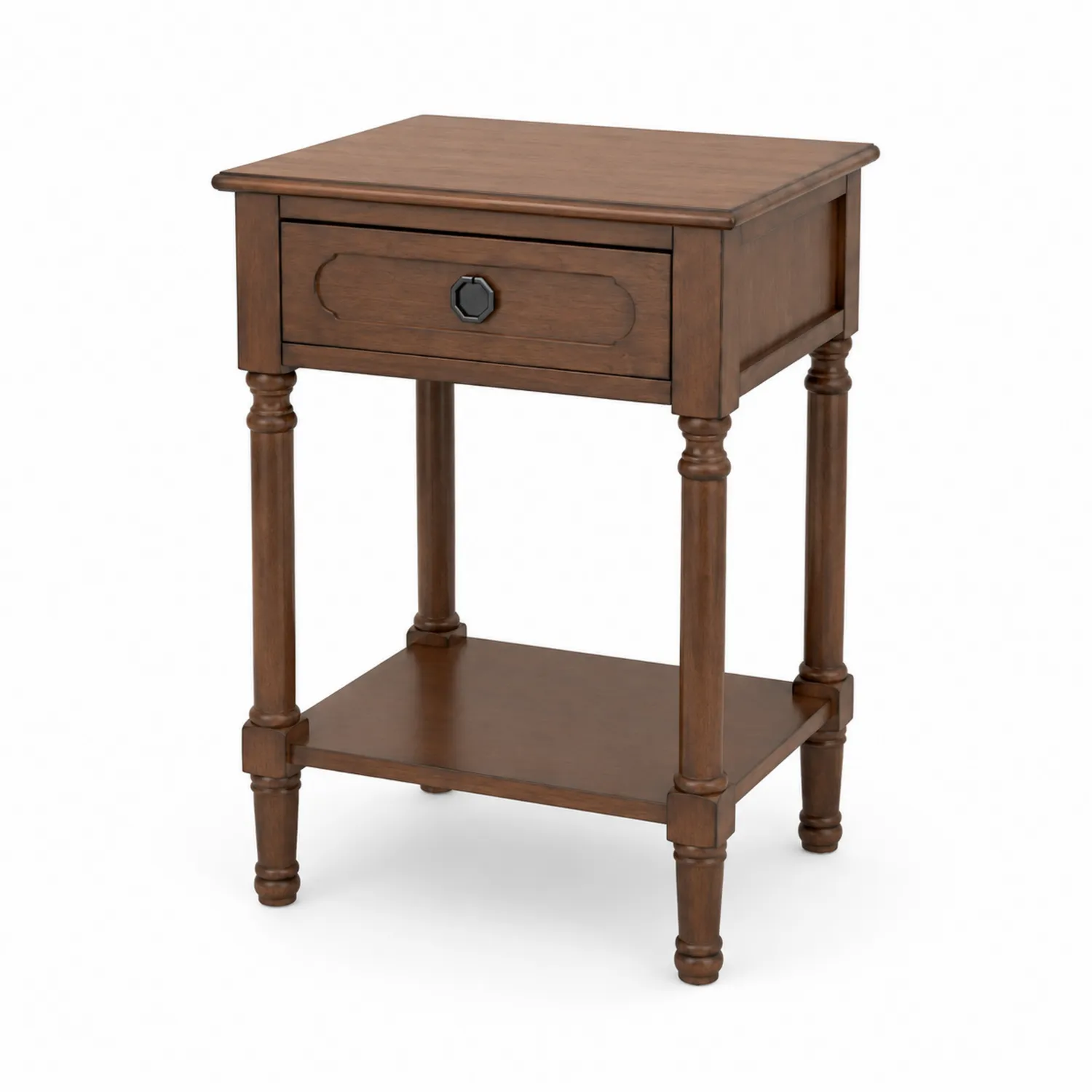 Table d'appoint en bois avec tiroir et étagère 60x40x40cm