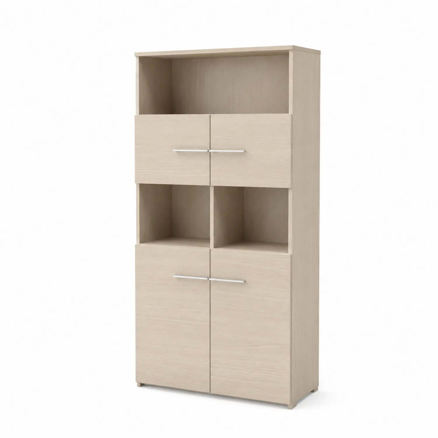 Bibliothèque en bois avec portes et étagères ouvertes 180x80x40 cm