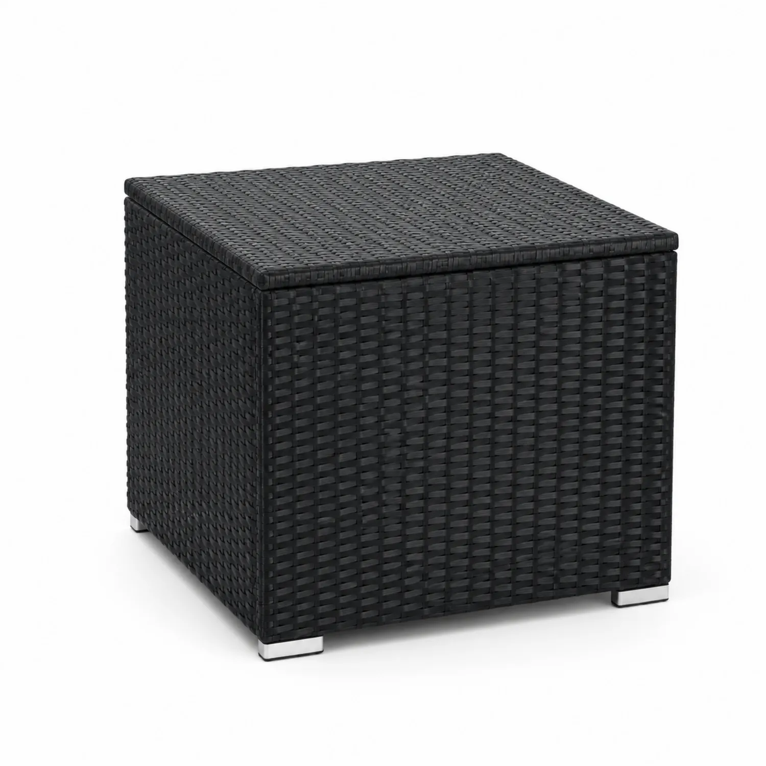 Boîte de rangement en rotin synthétique Noir