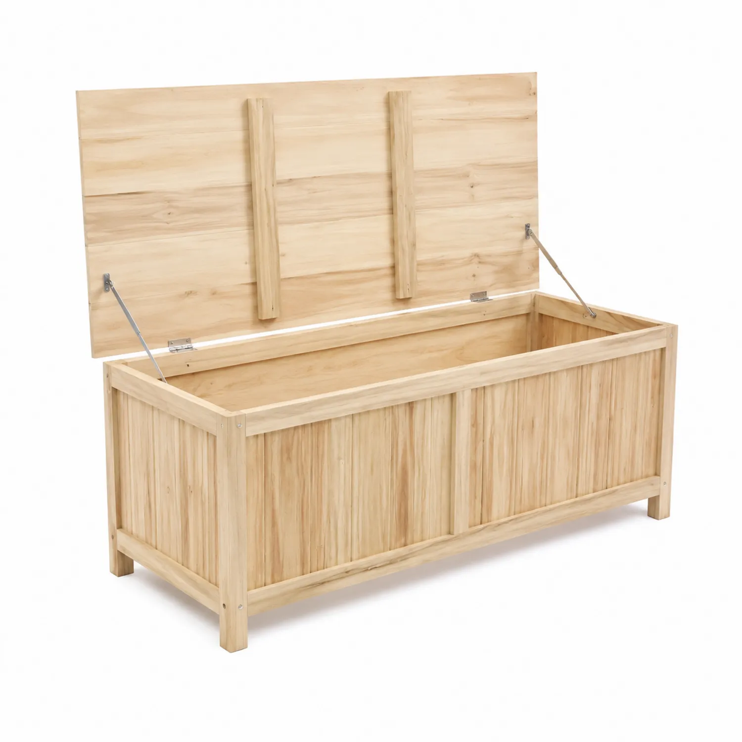 Coffre de rangement en bois de teck 120x45x50 cm