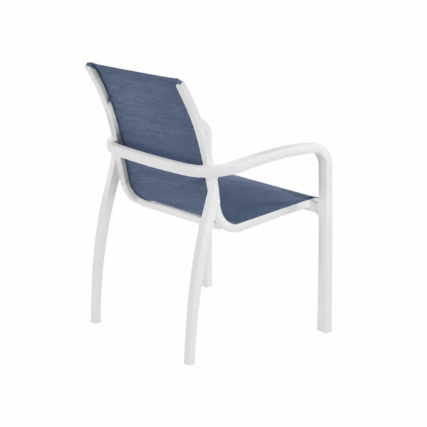Chaise de jardin en aluminium et tissu bleu et blanc