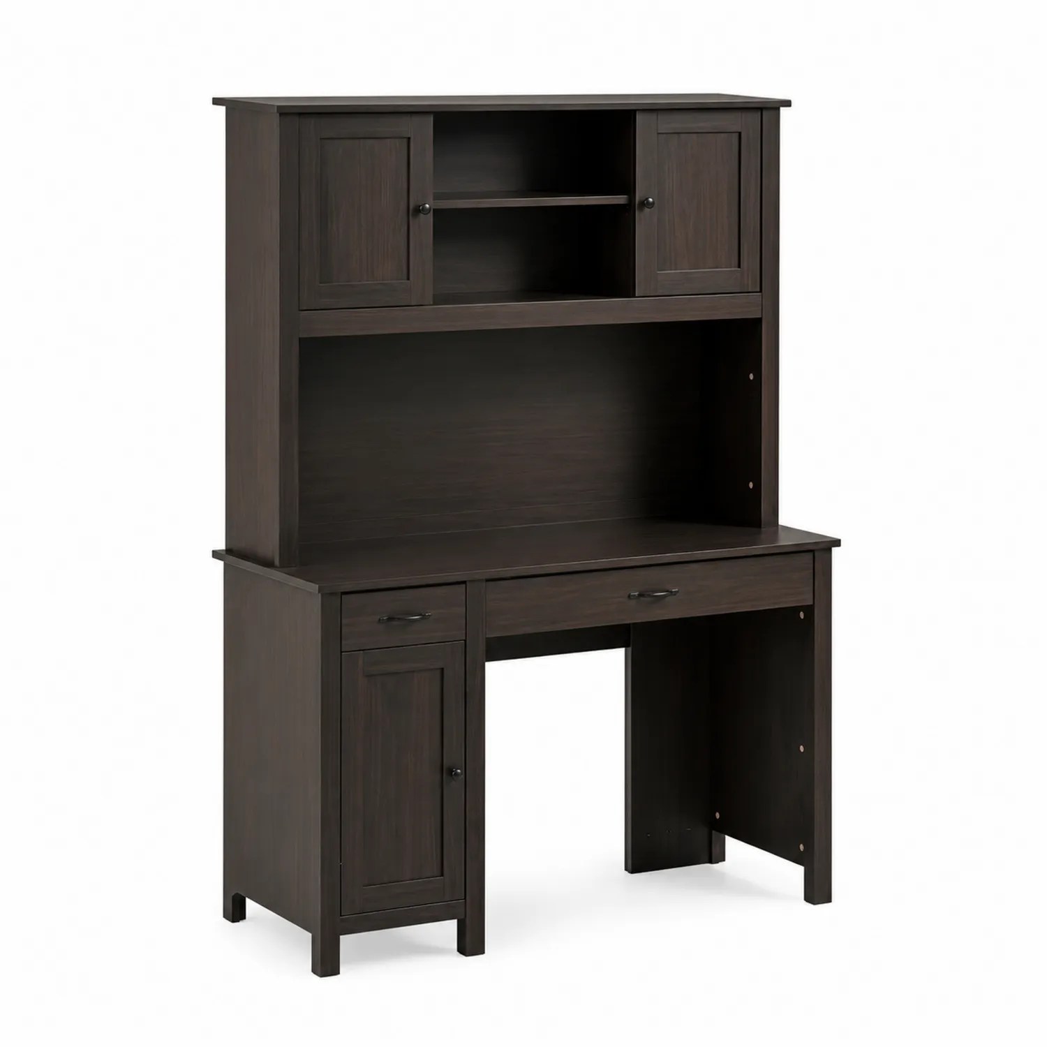 Bureau en Bois avec Rangement Marron Foncé 150x120x60 cm