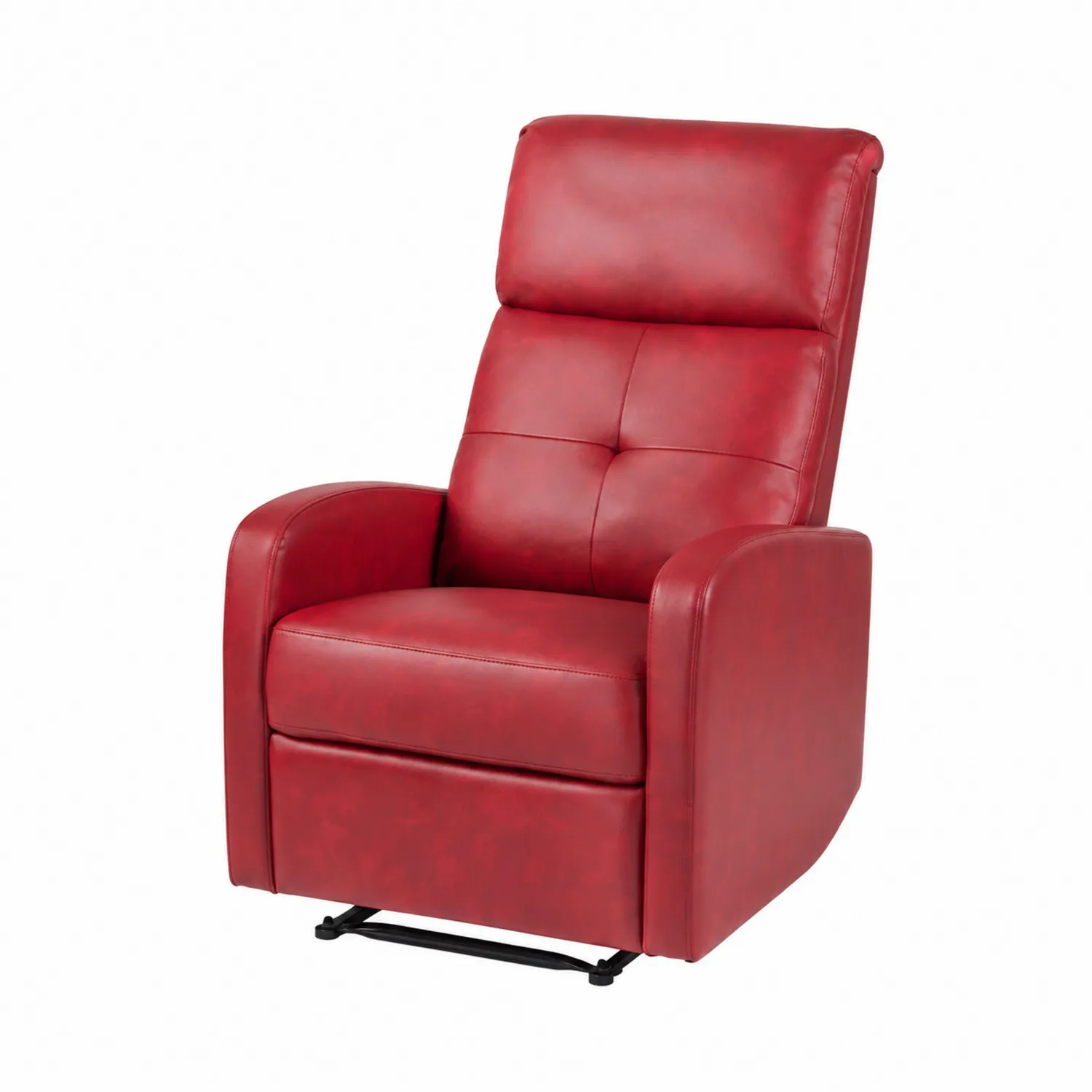 Fauteuil inclinable en cuir synthétique rouge 95x80x105cm