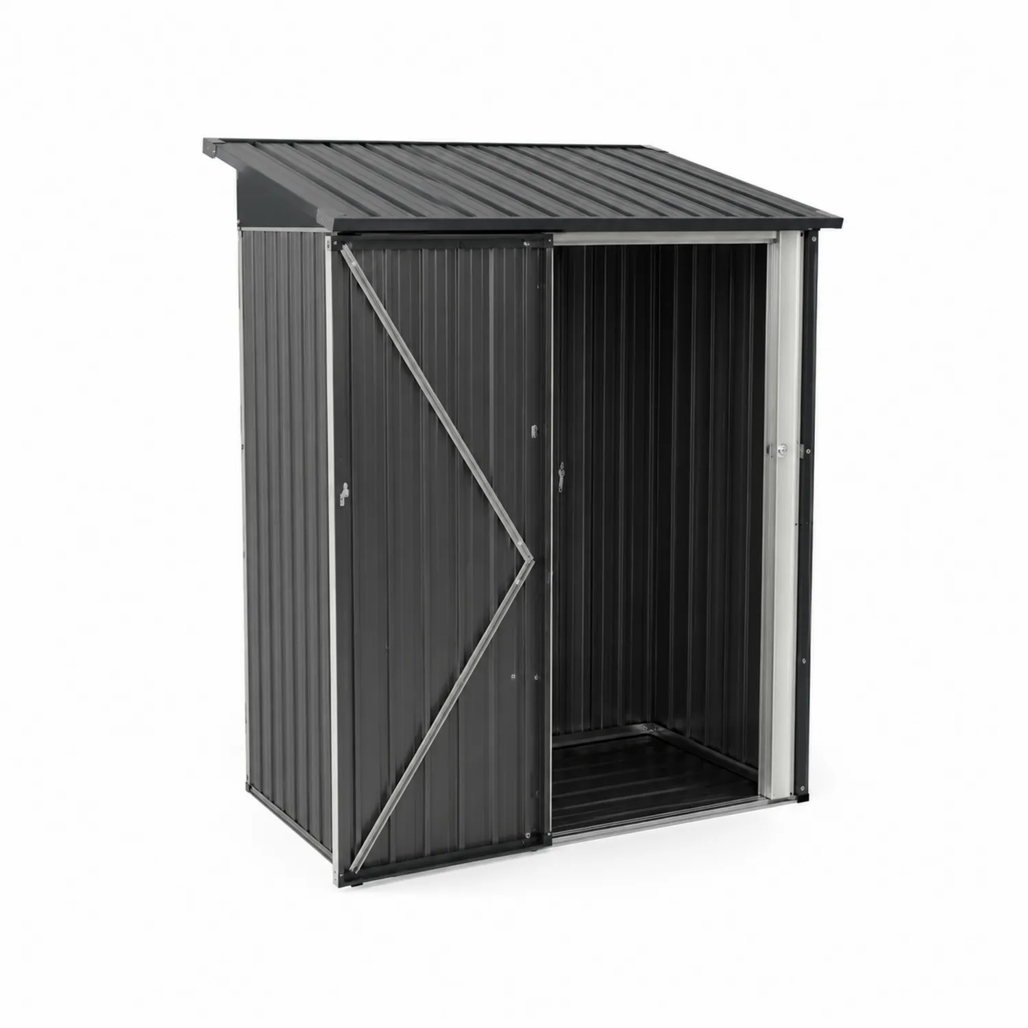 Abri de Jardin en Métal Galvanisé Gris Anthracite 2x1 m