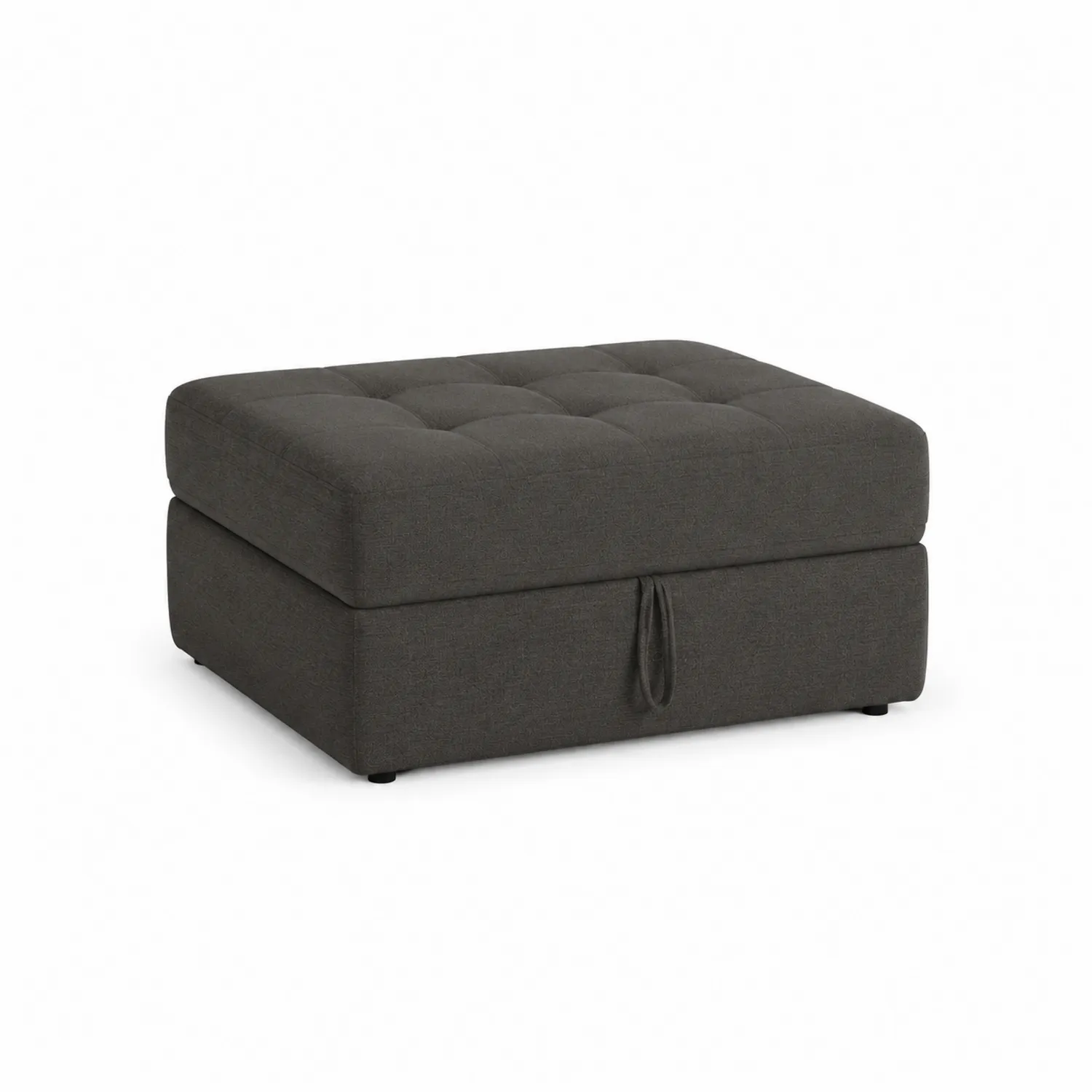 Pouf en tissu polyester avec rangement 80x60x40 cm