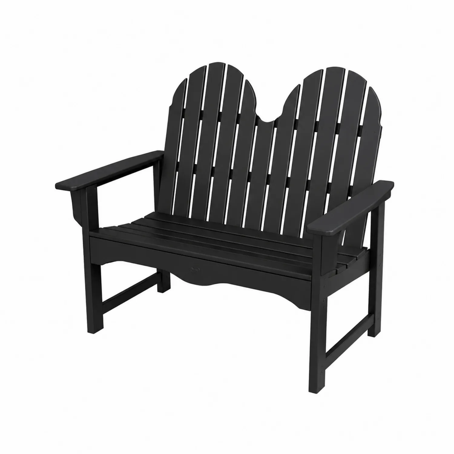 Banc de jardin en bois pour 2 personnes noir