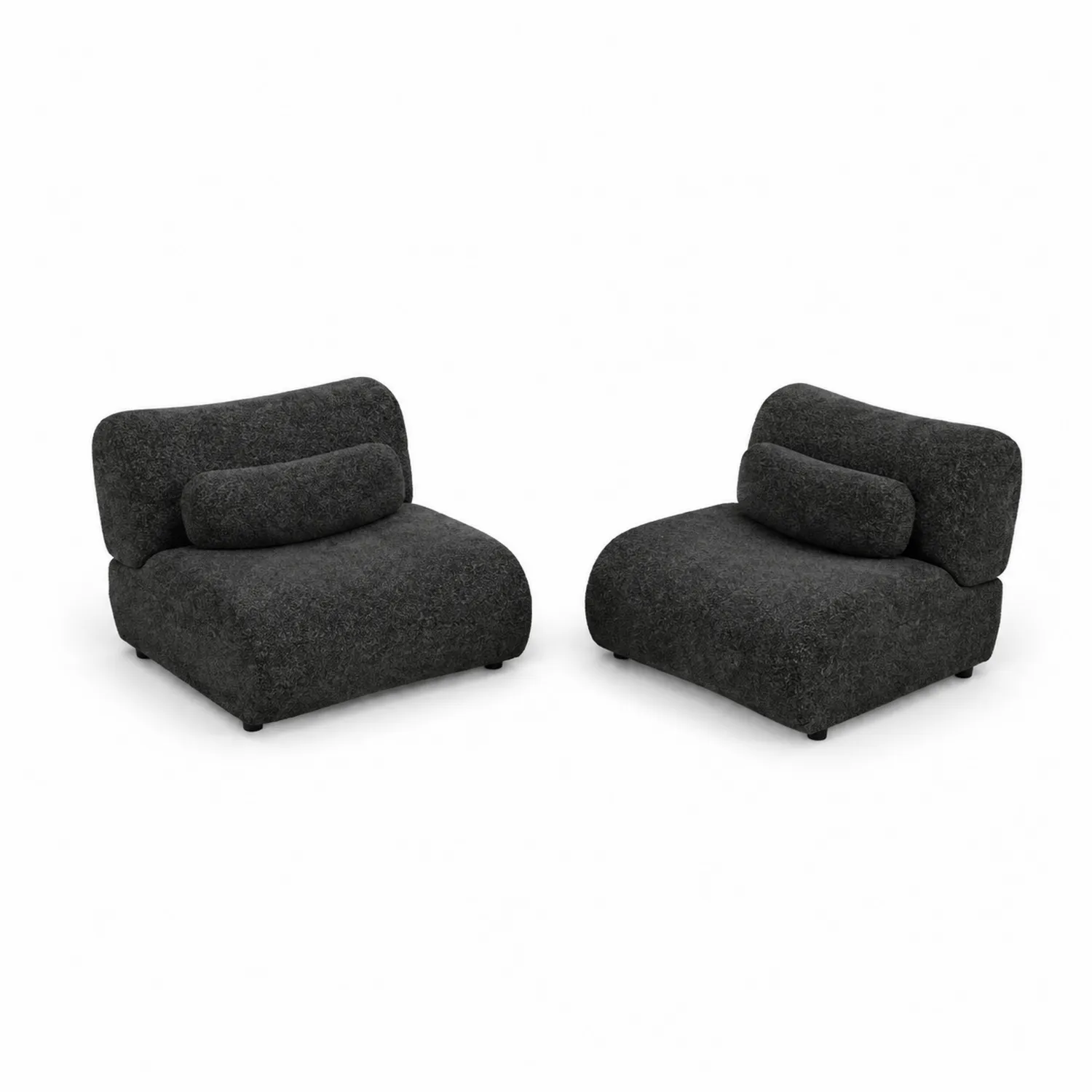 Paire de fauteuils modulaires en tissu anthracite
