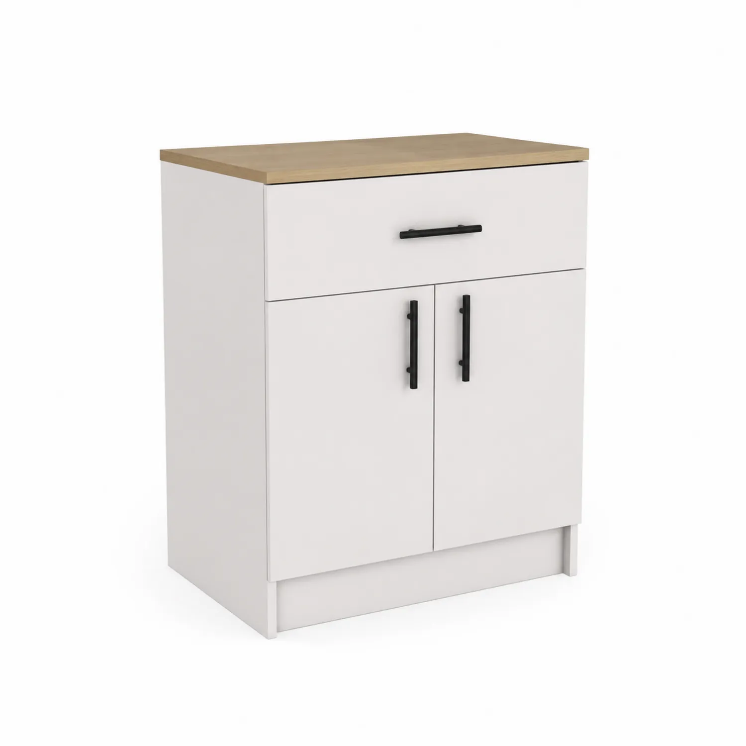 Buffet de Cuisine en Bois MDF Blanc et Chêne 80x40x90cm