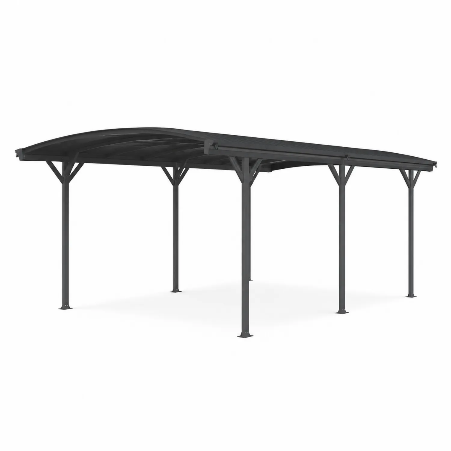 Abri voiture double en aluminium noir