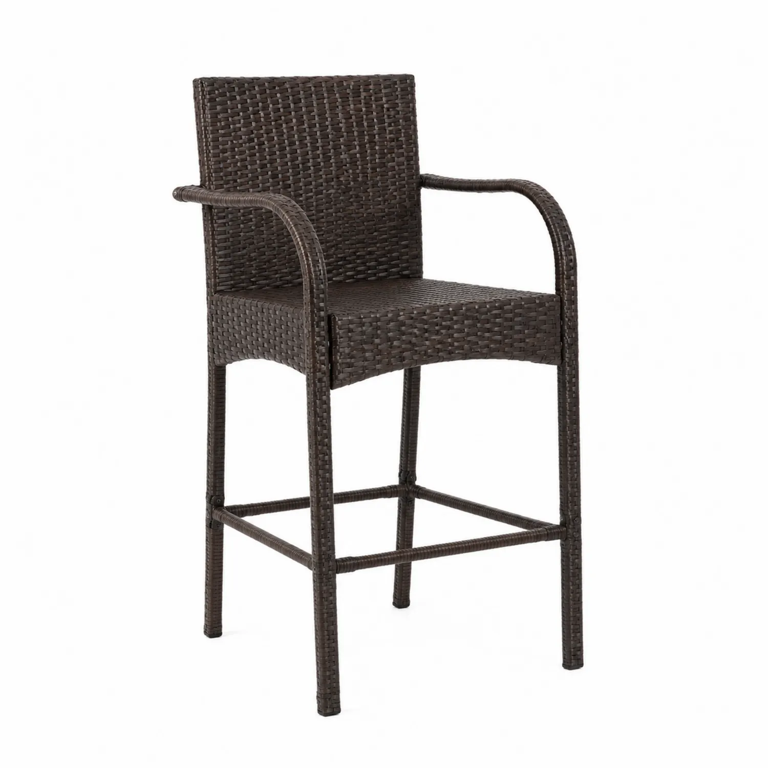 Chaise haute en rotin synthétique Marron