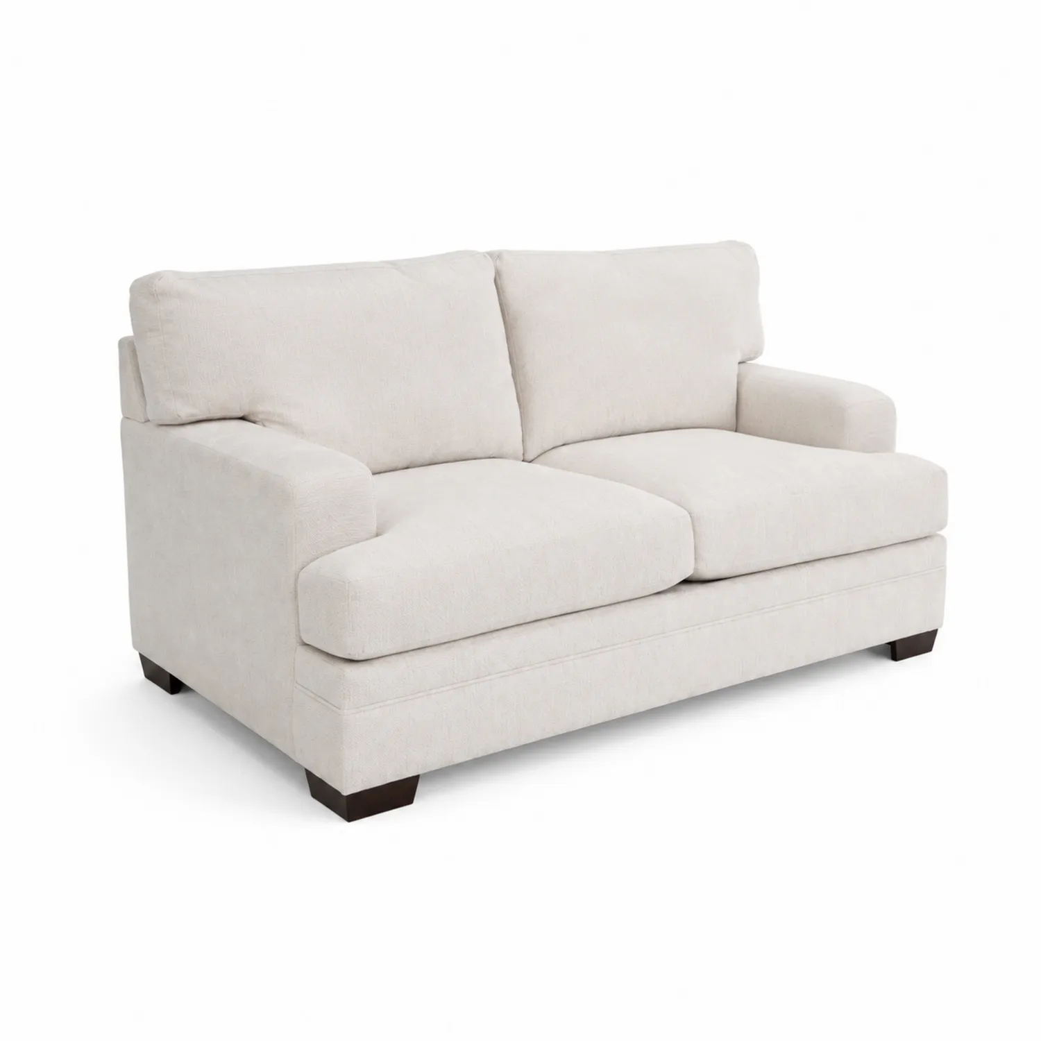 Canapé 2 places en tissu polyester crème